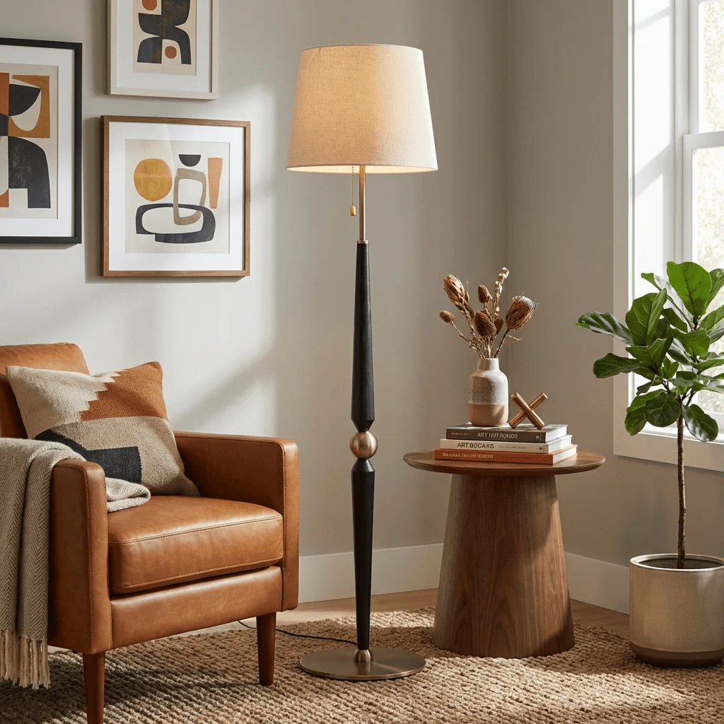 Solenne Sculpted Wood Floor Lamp - Image 3