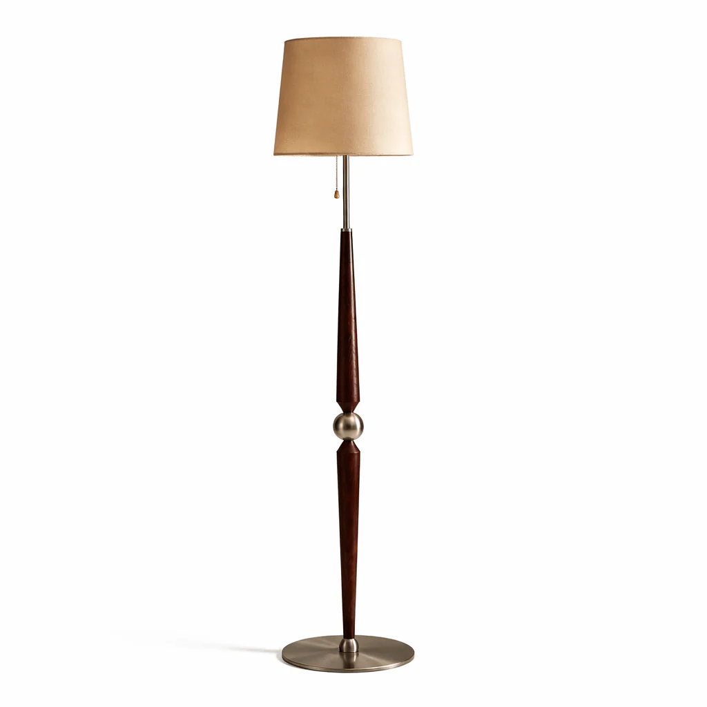 Solenne Sculpted Wood Floor Lamp - Image 5