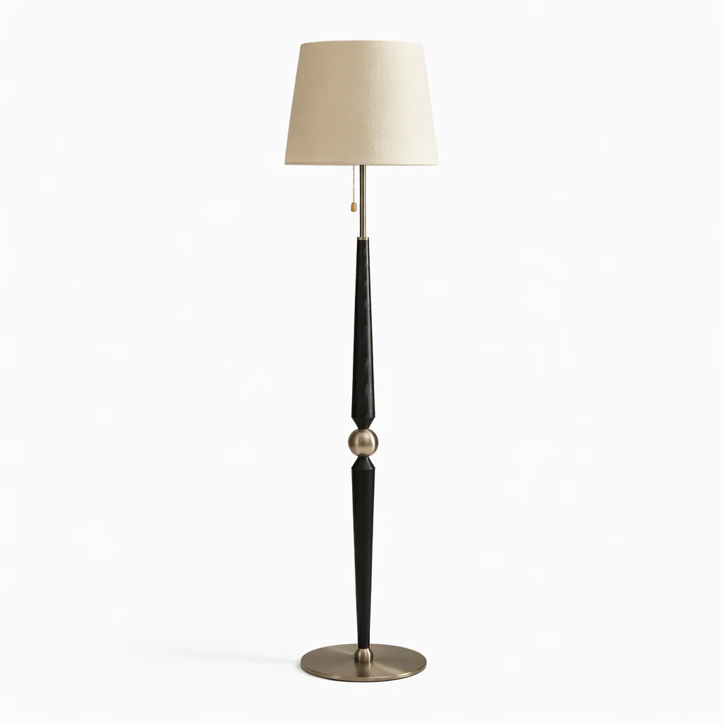 Solenne Sculpted Wood Floor Lamp - Image 6