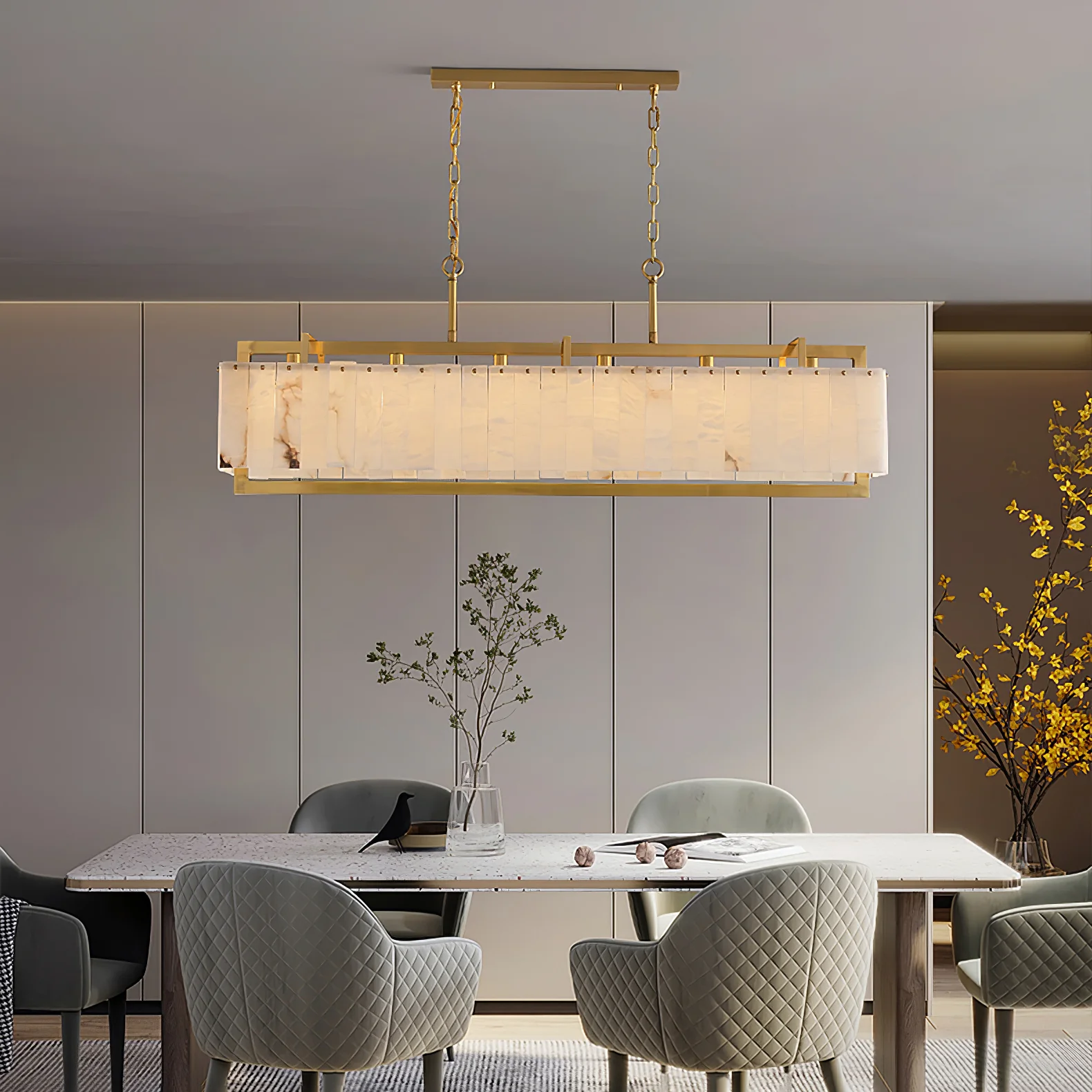 Solstice Bar Alabaster Chandelier - Image 13