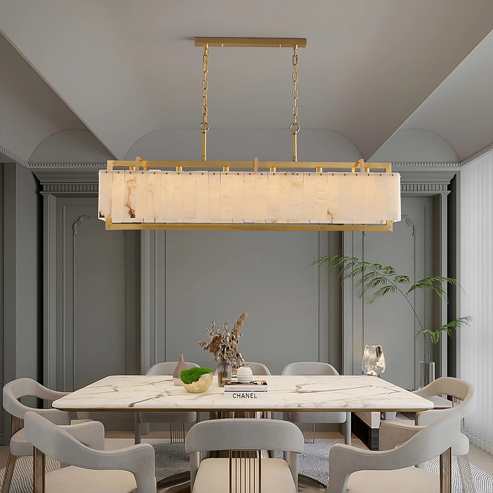 Solstice Bar Alabaster Chandelier - Image 15