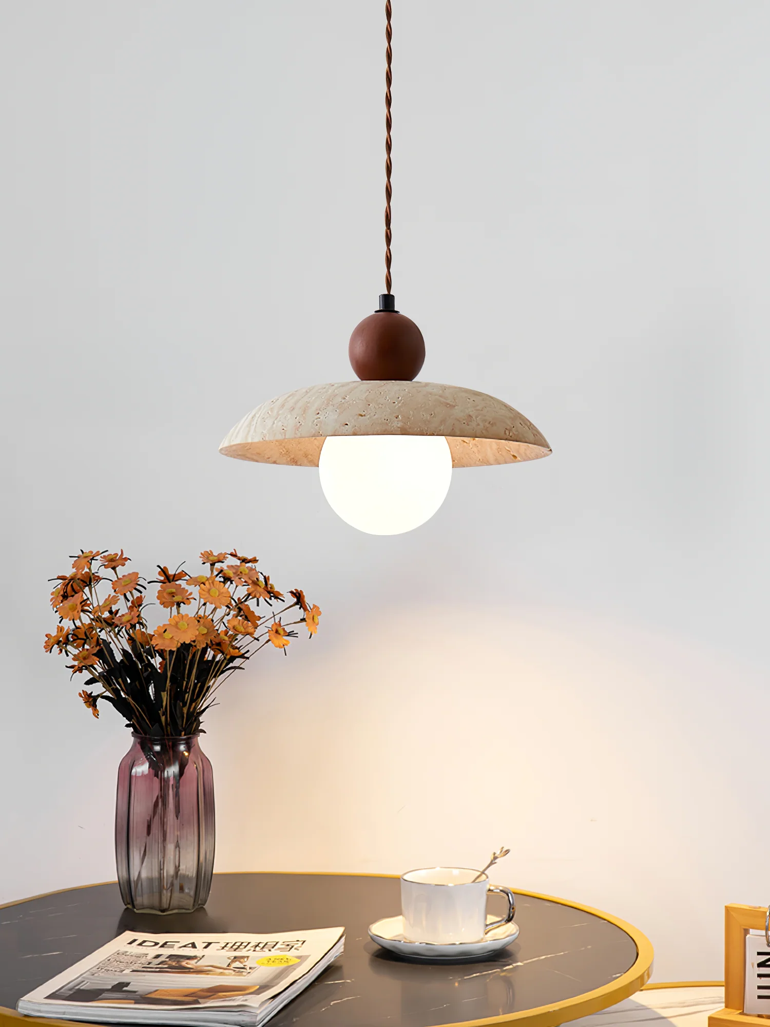 Soluna Travertine Pendant Light - Image 2
