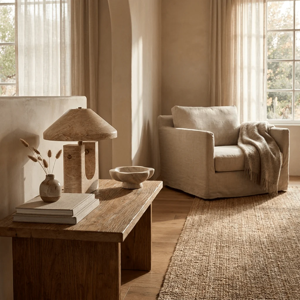 Solvra Yellow Travertine Table Lamp - Image 3