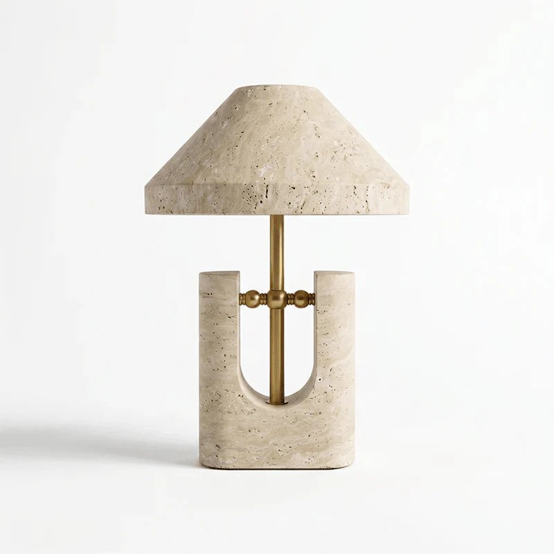 Solvra Yellow Travertine Table Lamp - Image 5