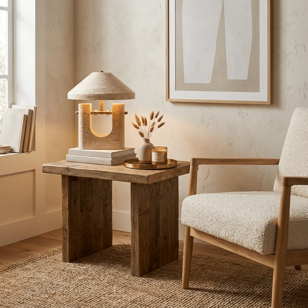 Solvra Yellow Travertine Table Lamp - Image 9