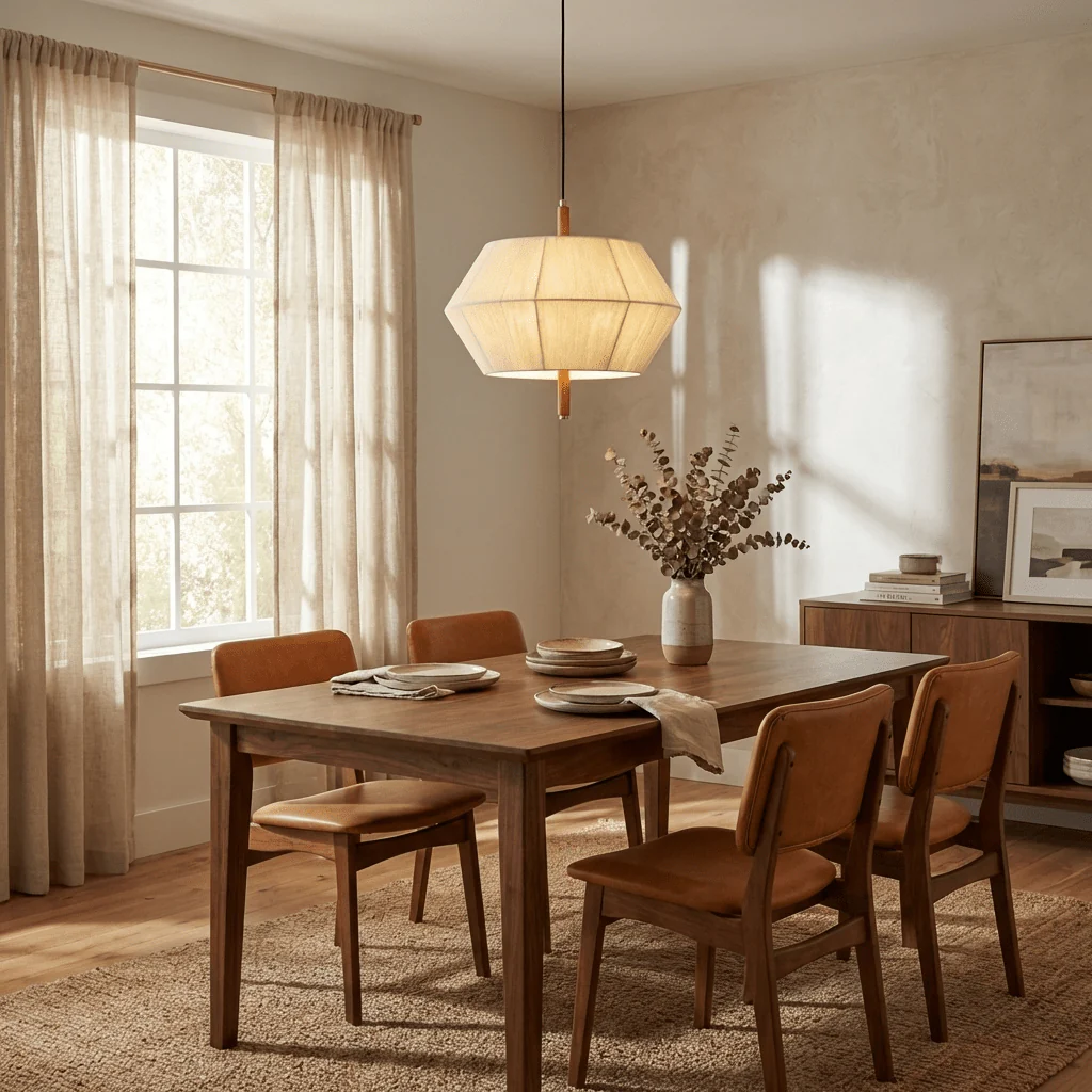 Soren Linen Geometric Pendant Lamp - Image 12