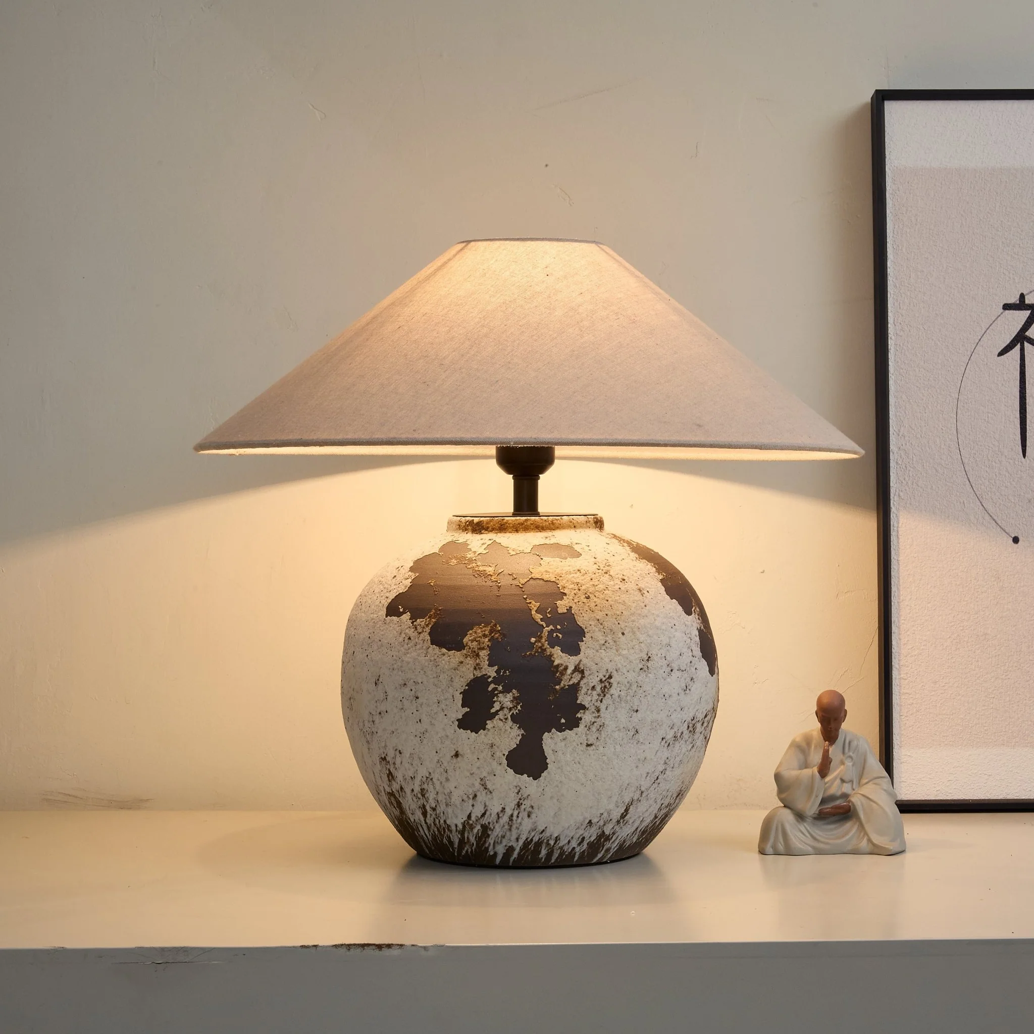 Speckled Globe Ceramic Table Lamp - Image 2