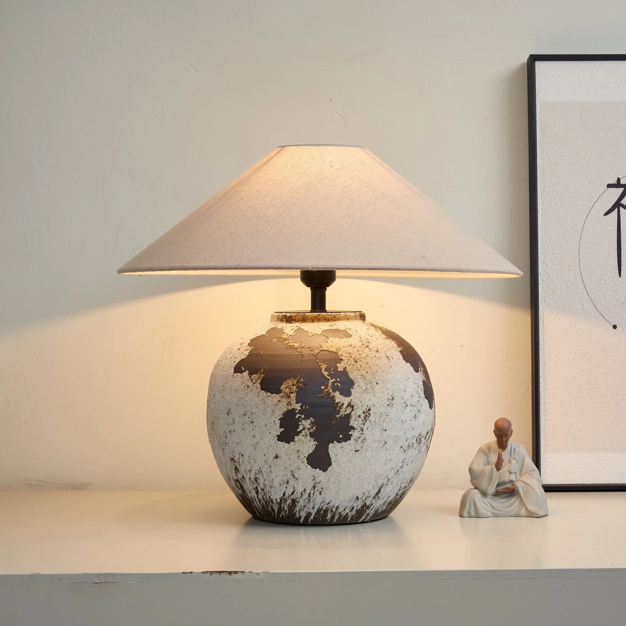 Speckled Globe Ceramic Table Lamp - Image 3