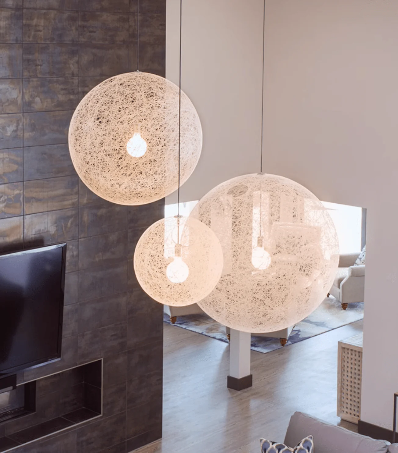 Spherical Woven Pendant Light - Image 2