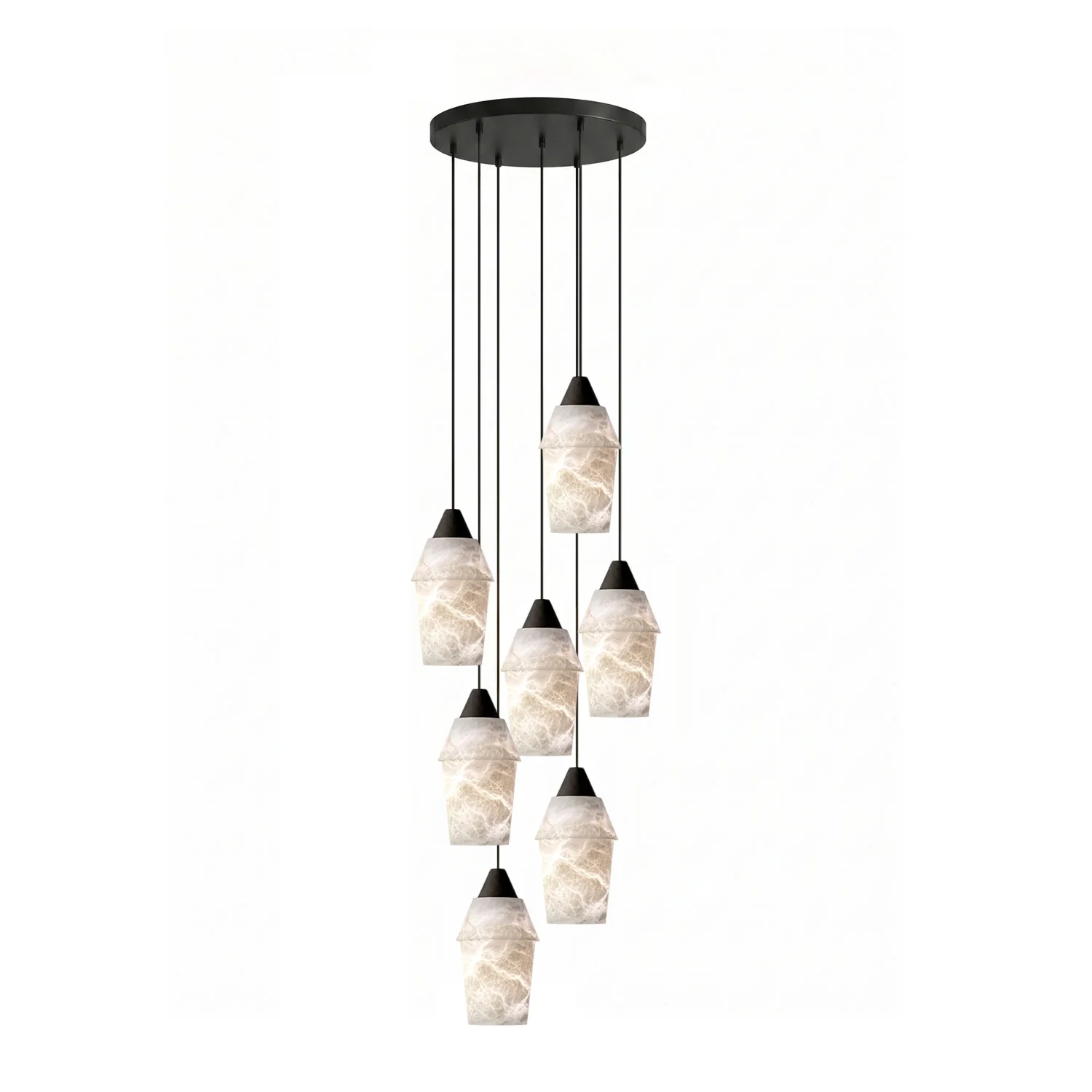 Spindle Alabaster Cluster Chandelier - Image 6