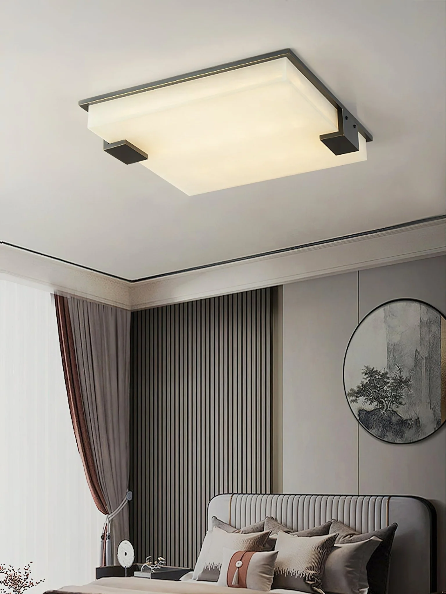 Square Alabaster Ceiling Lamp - Image 6