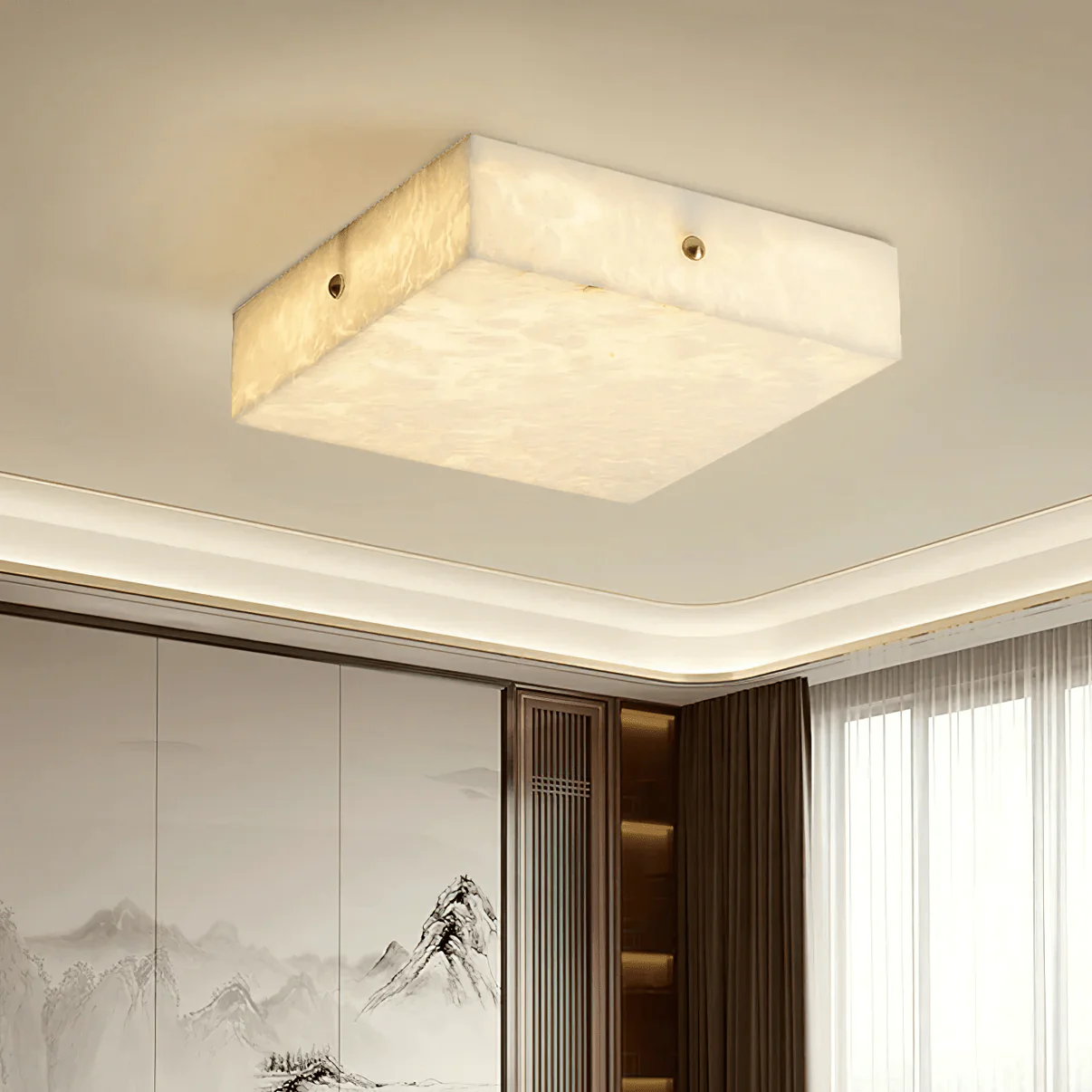 Square Alabaster Ceiling Light - Image 3