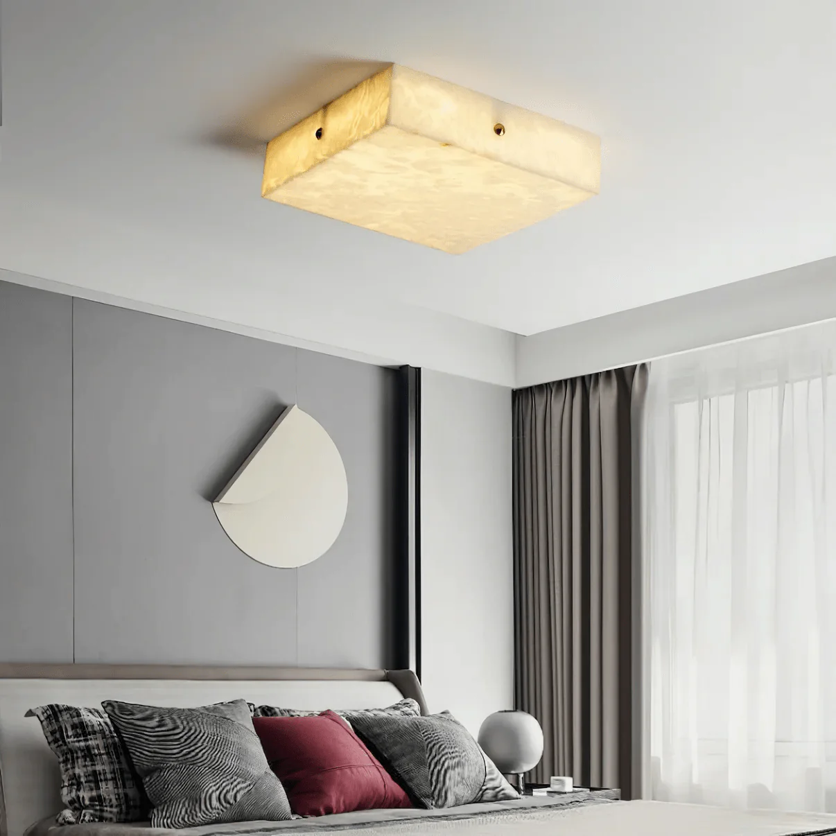 Square Alabaster Ceiling Light - Image 4