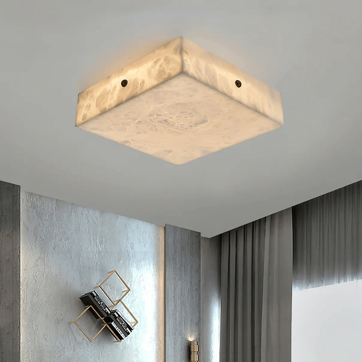 Square Alabaster Ceiling Light - Image 5