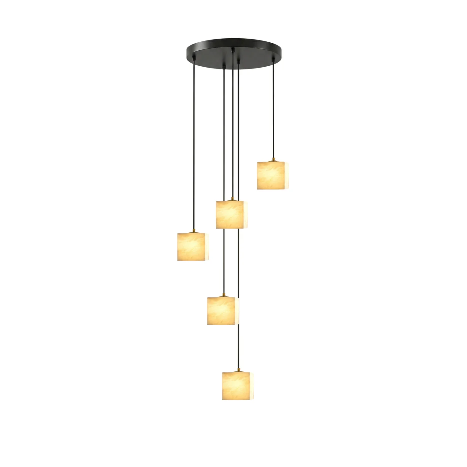 Square Alabaster Staircase Chandelier - Image 10