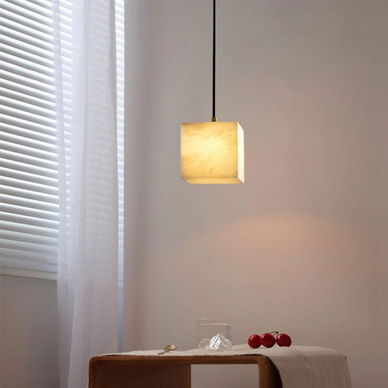 Square Alabaster Staircase Chandelier - Image 15