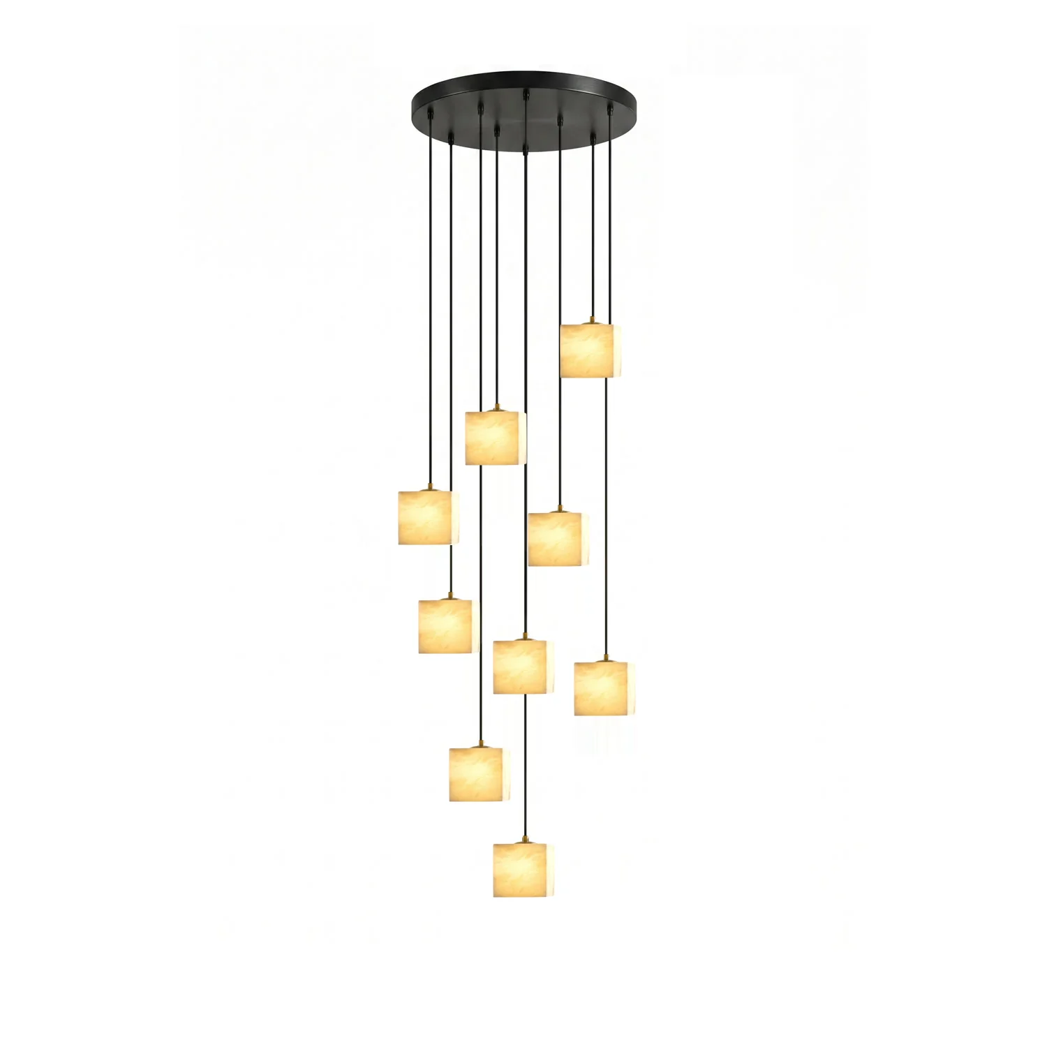 Square Alabaster Staircase Chandelier - Image 20