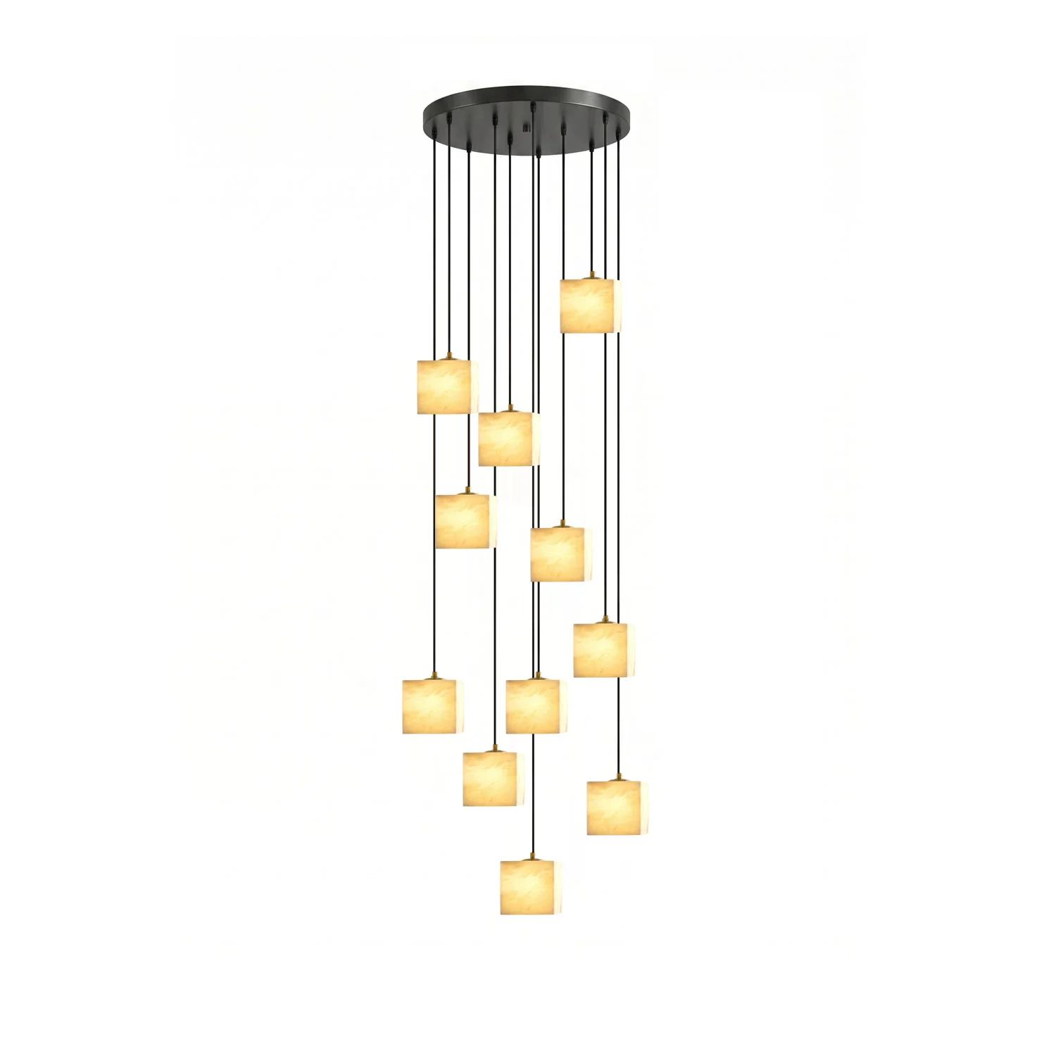 Square Alabaster Staircase Chandelier - Image 21