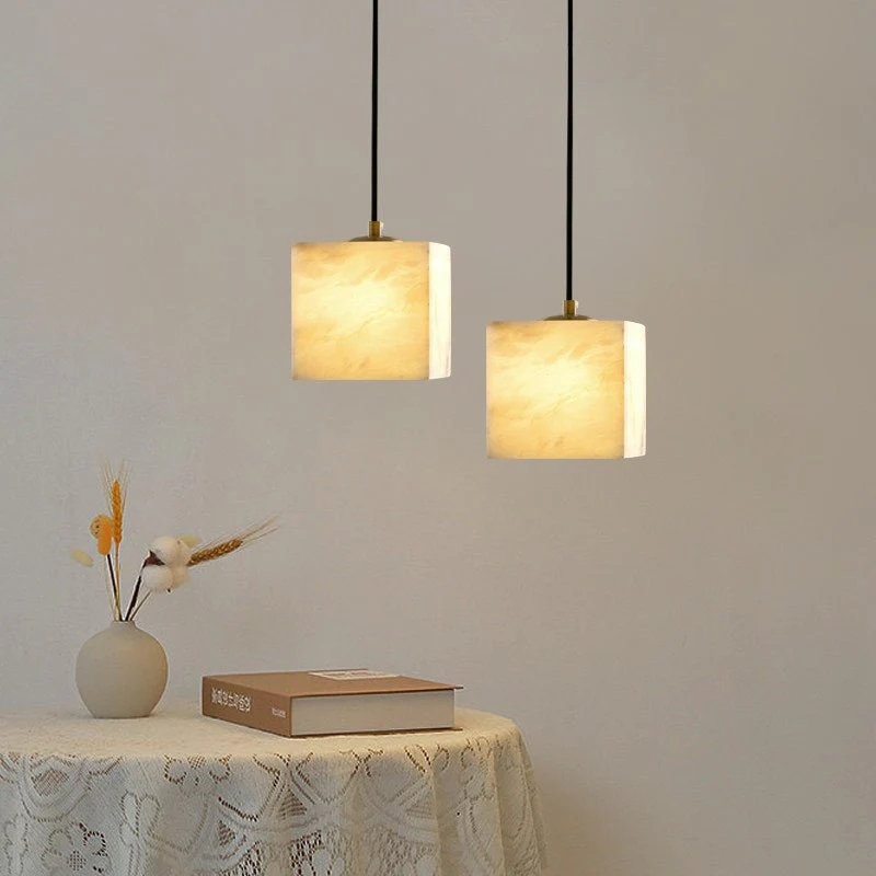 Square Alabaster Staircase Chandelier - Image 8