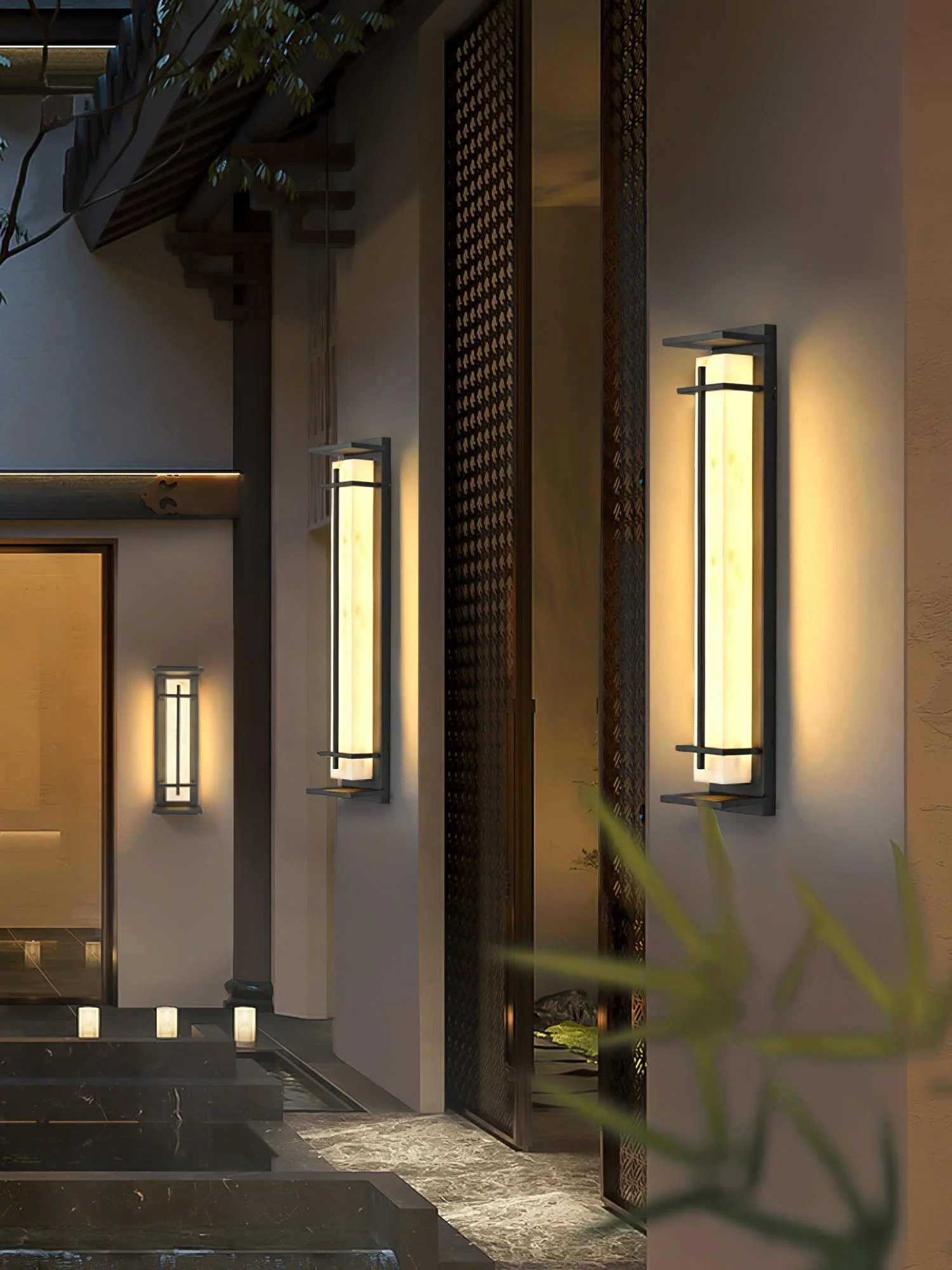 Square Outdoor Alabaster Wall Light - Image 14