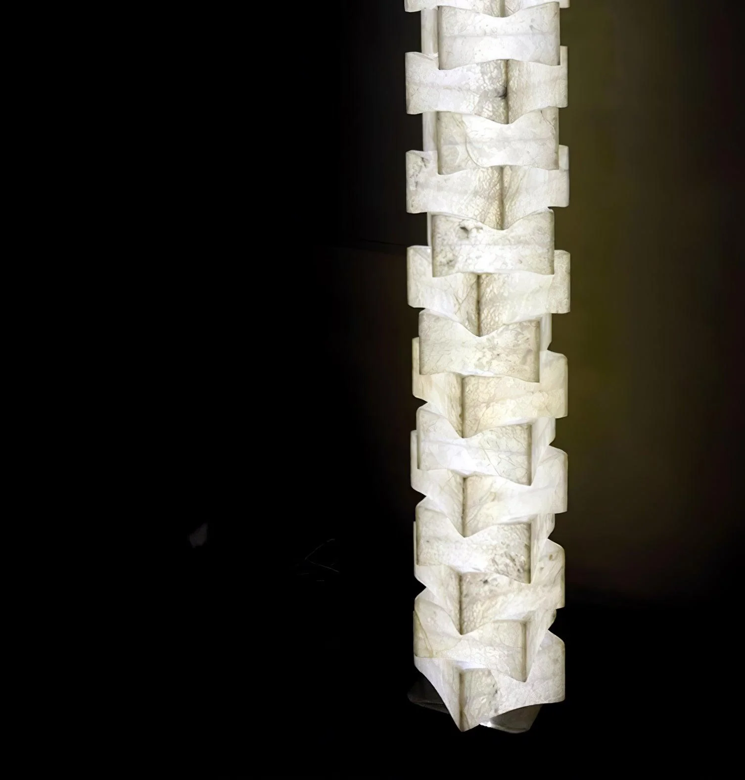 Stacked Alabaster Squares Floor Lamp - Image 10