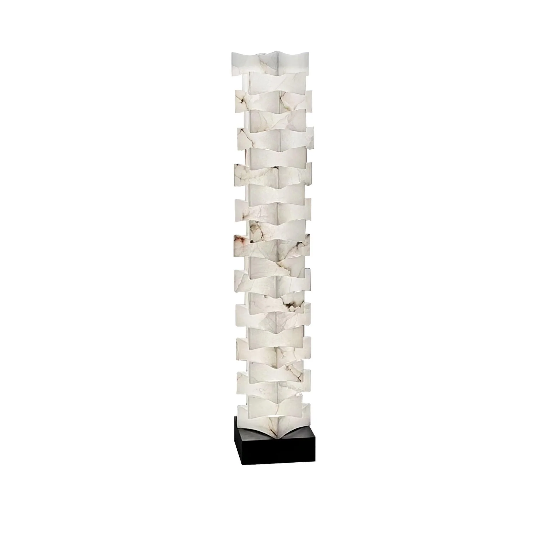 Stacked Alabaster Squares Floor Lamp - Image 14