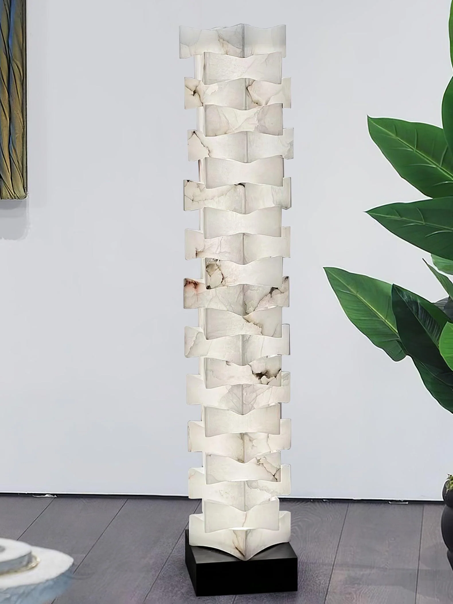 Stacked Alabaster Squares Floor Lamp - Image 17