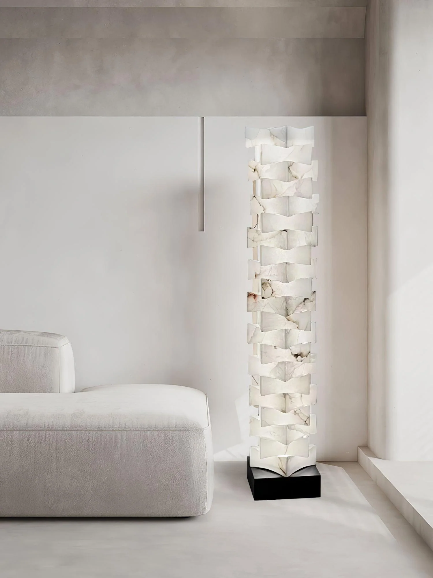 Stacked Alabaster Squares Floor Lamp - Image 22