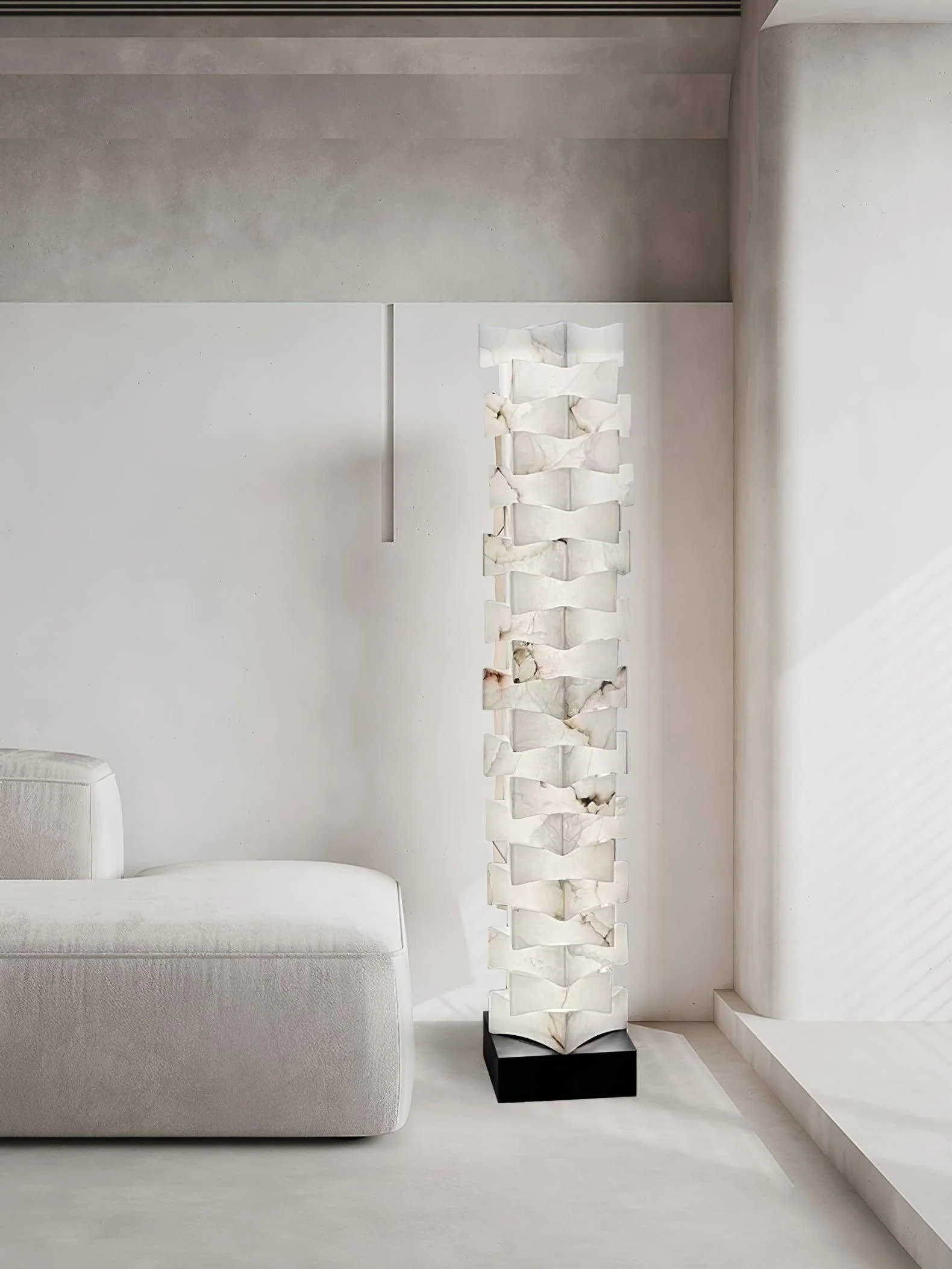 Stacked Alabaster Squares Floor Lamp - Image 24