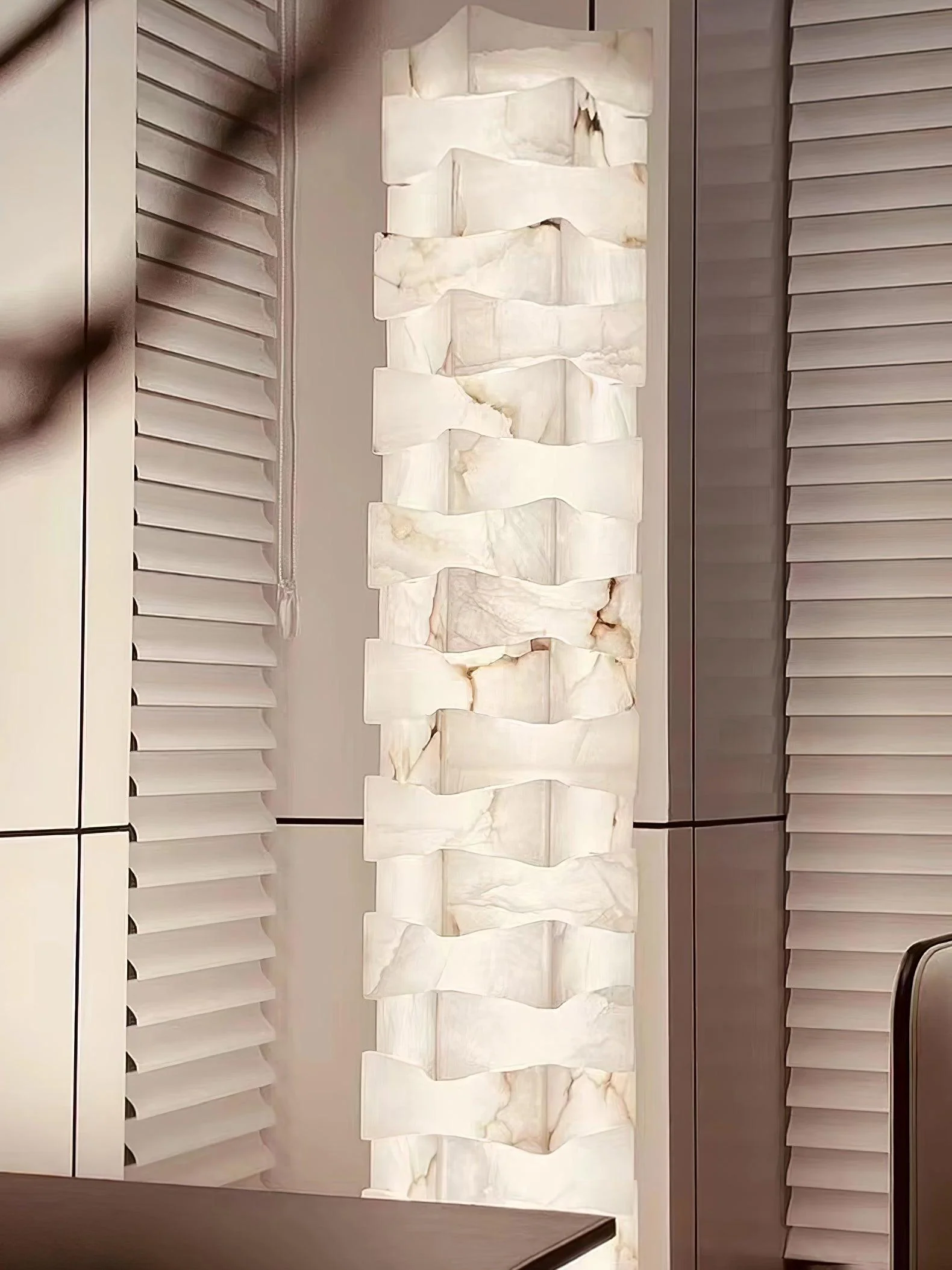 Stacked Alabaster Squares Floor Lamp - Image 25
