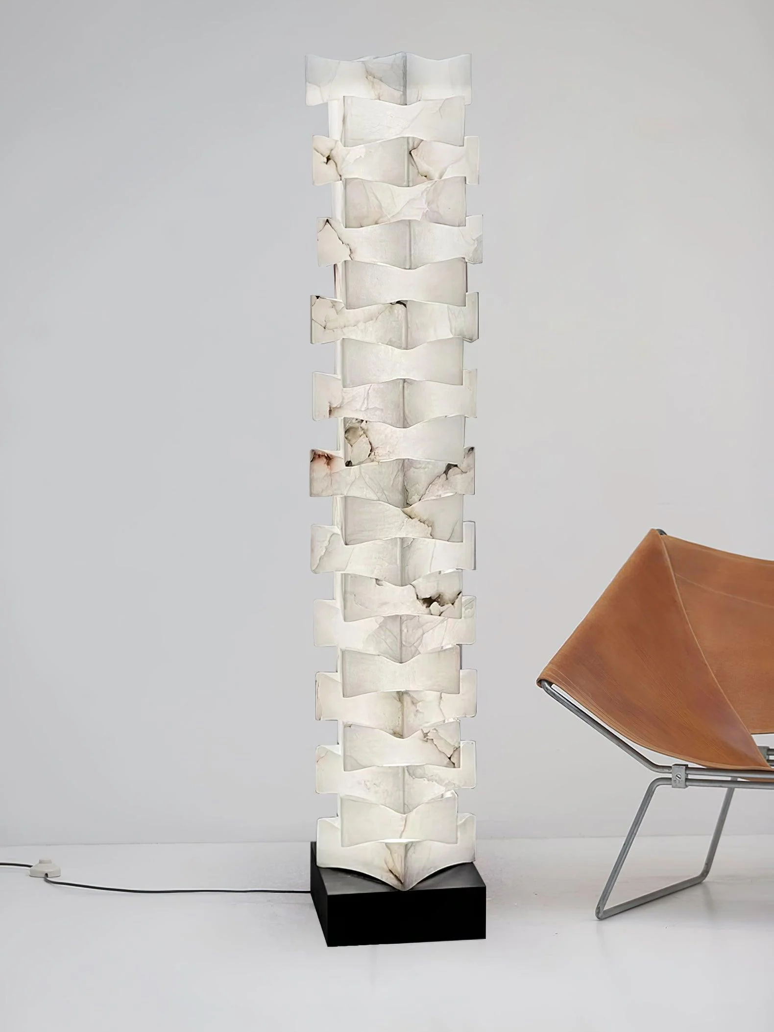 Stacked Alabaster Squares Floor Lamp - Image 26