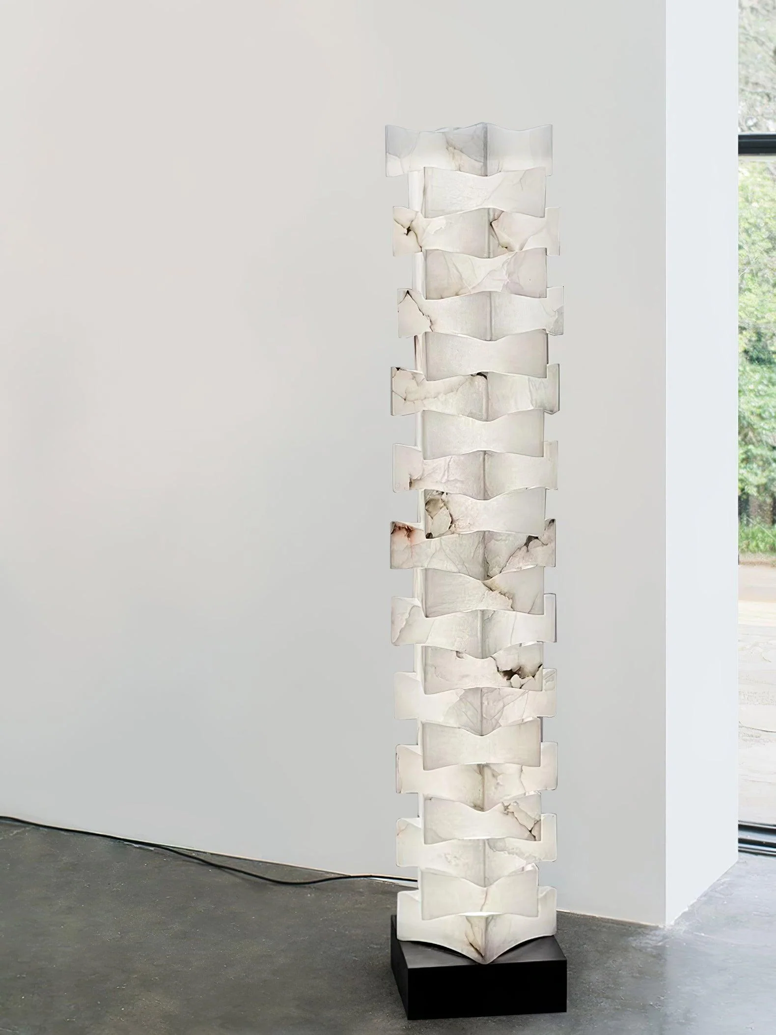 Stacked Alabaster Squares Floor Lamp - Image 27