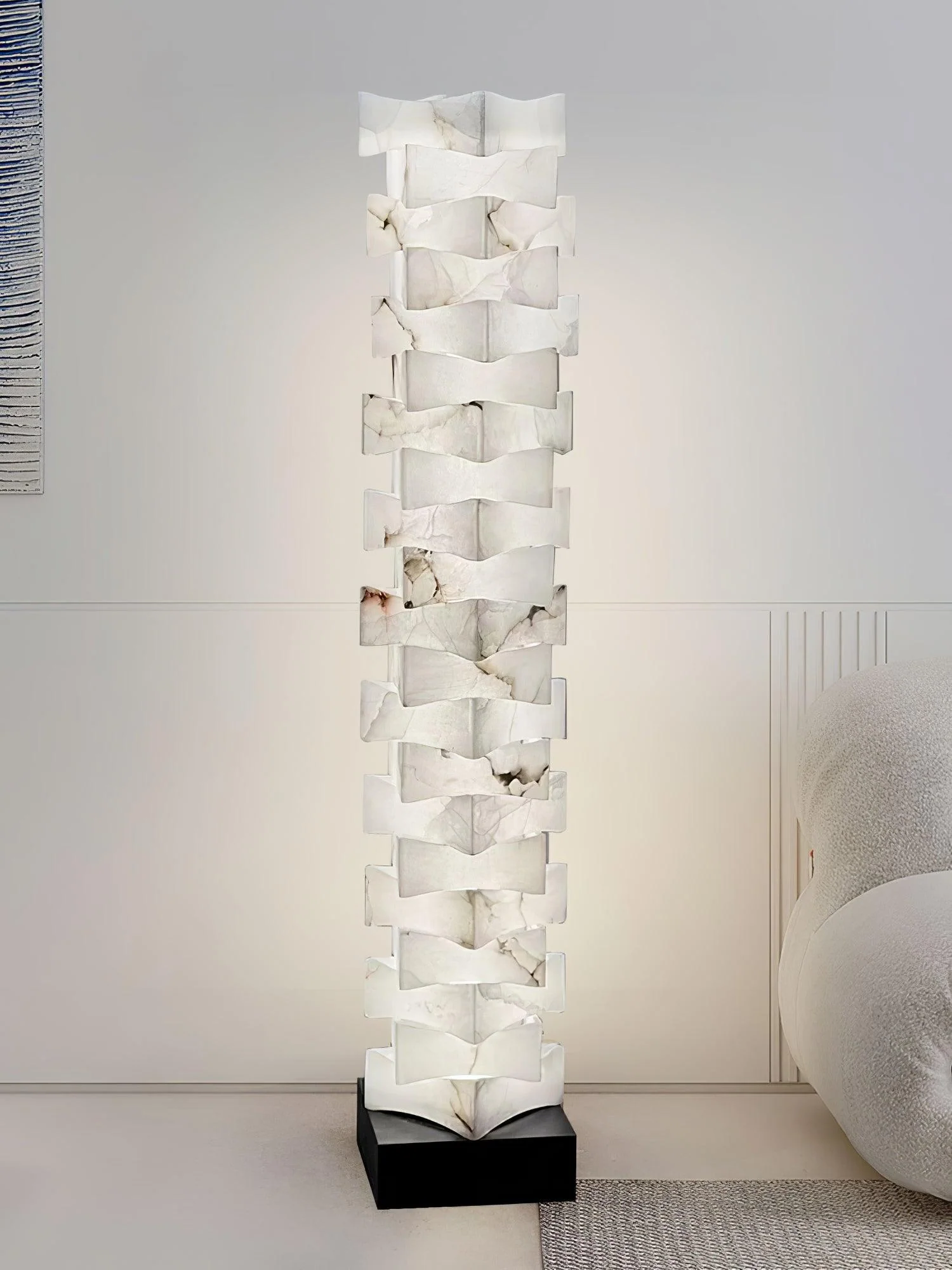 Stacked Alabaster Squares Floor Lamp - Image 28