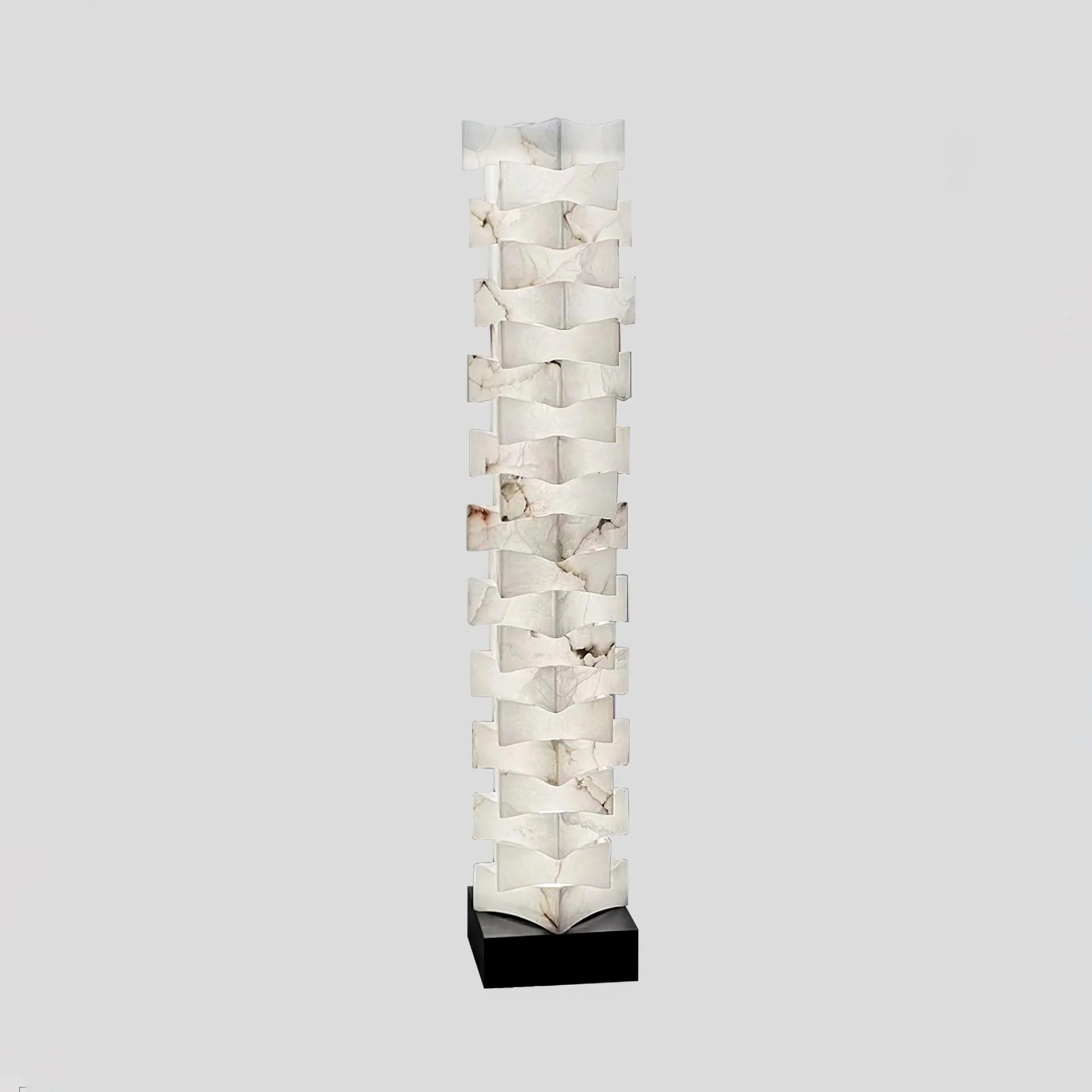 Stacked Alabaster Squares Floor Lamp - Image 6