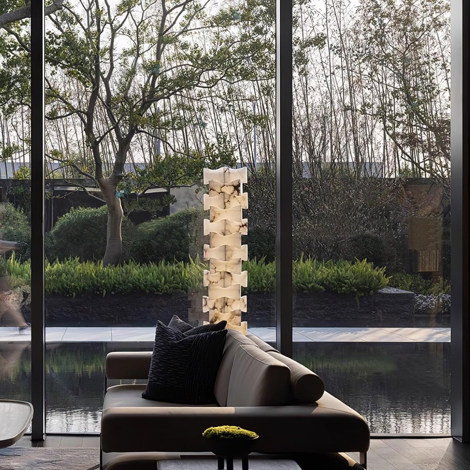Stacked Alabaster Squares Floor Lamp - Image 9