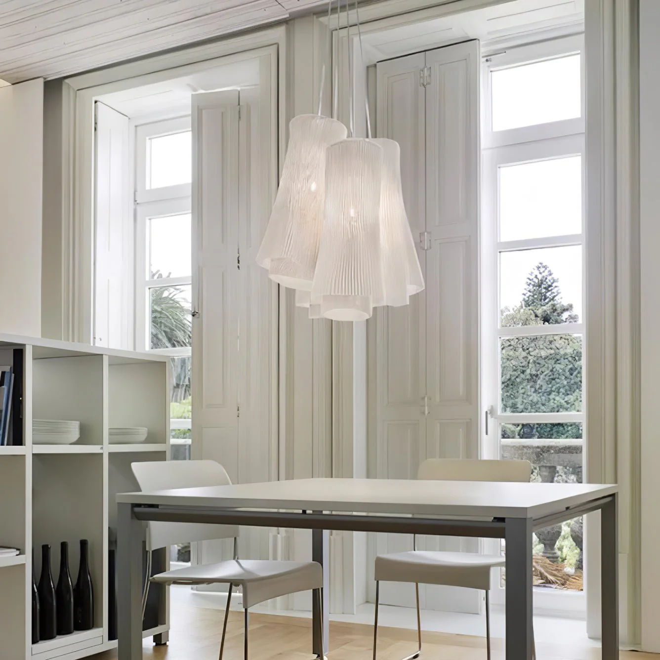 Stainless Steel Pleated Pendant Lamp - Image 7