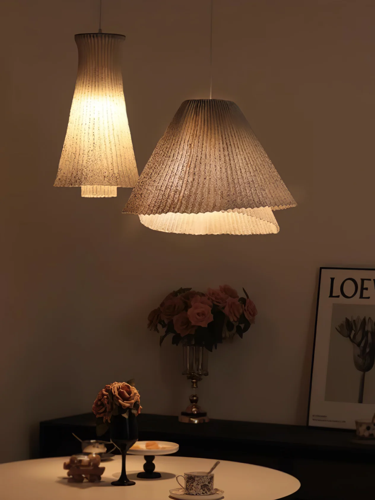 Stainless Steel Pleated Pendant Lamp - Image 9