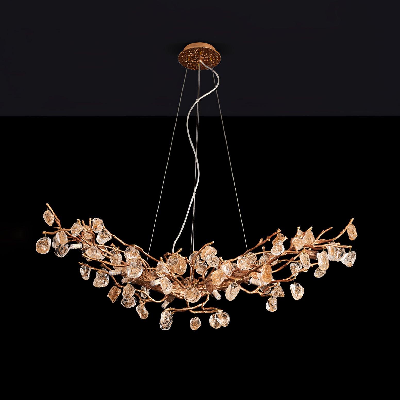 Stone Crystal Brass Chandelier - Image 19