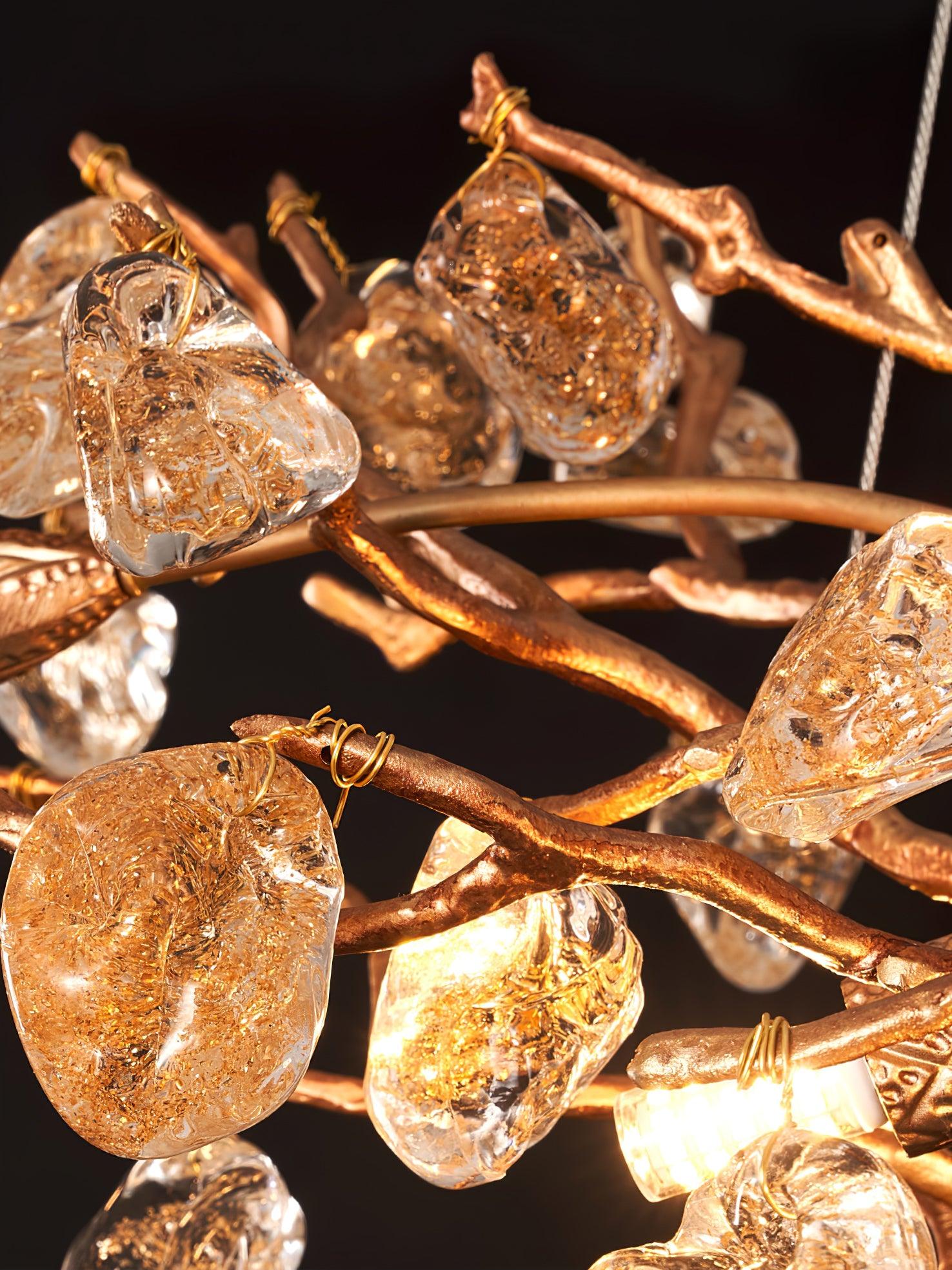 Stone Crystal Brass Chandelier - Image 20