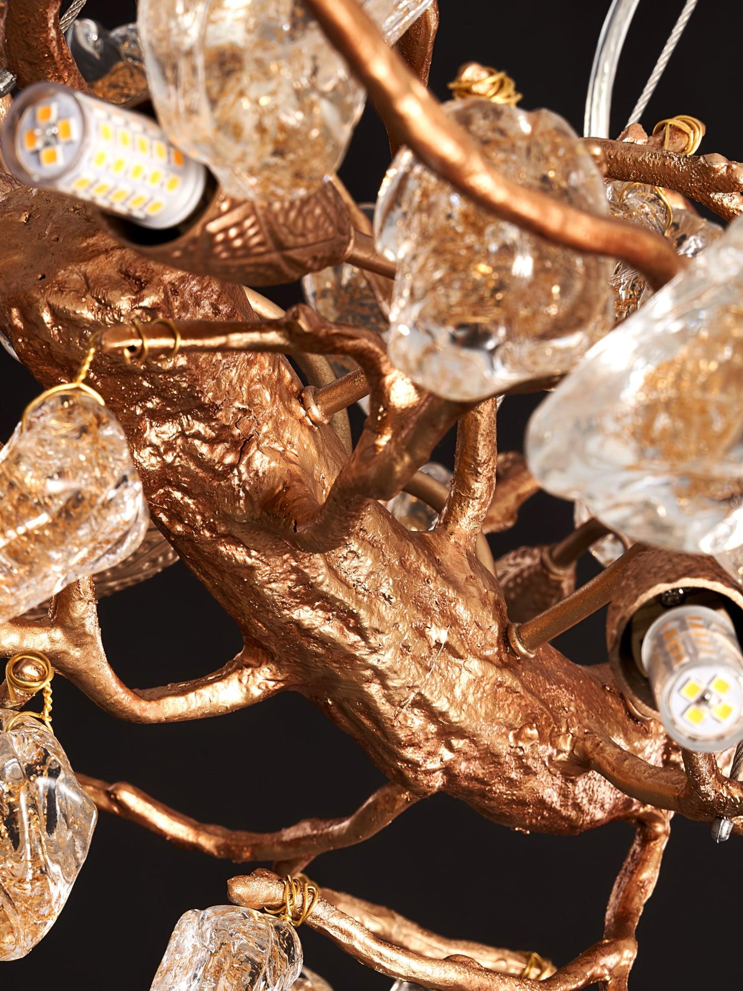 Stone Crystal Brass Chandelier - Image 21