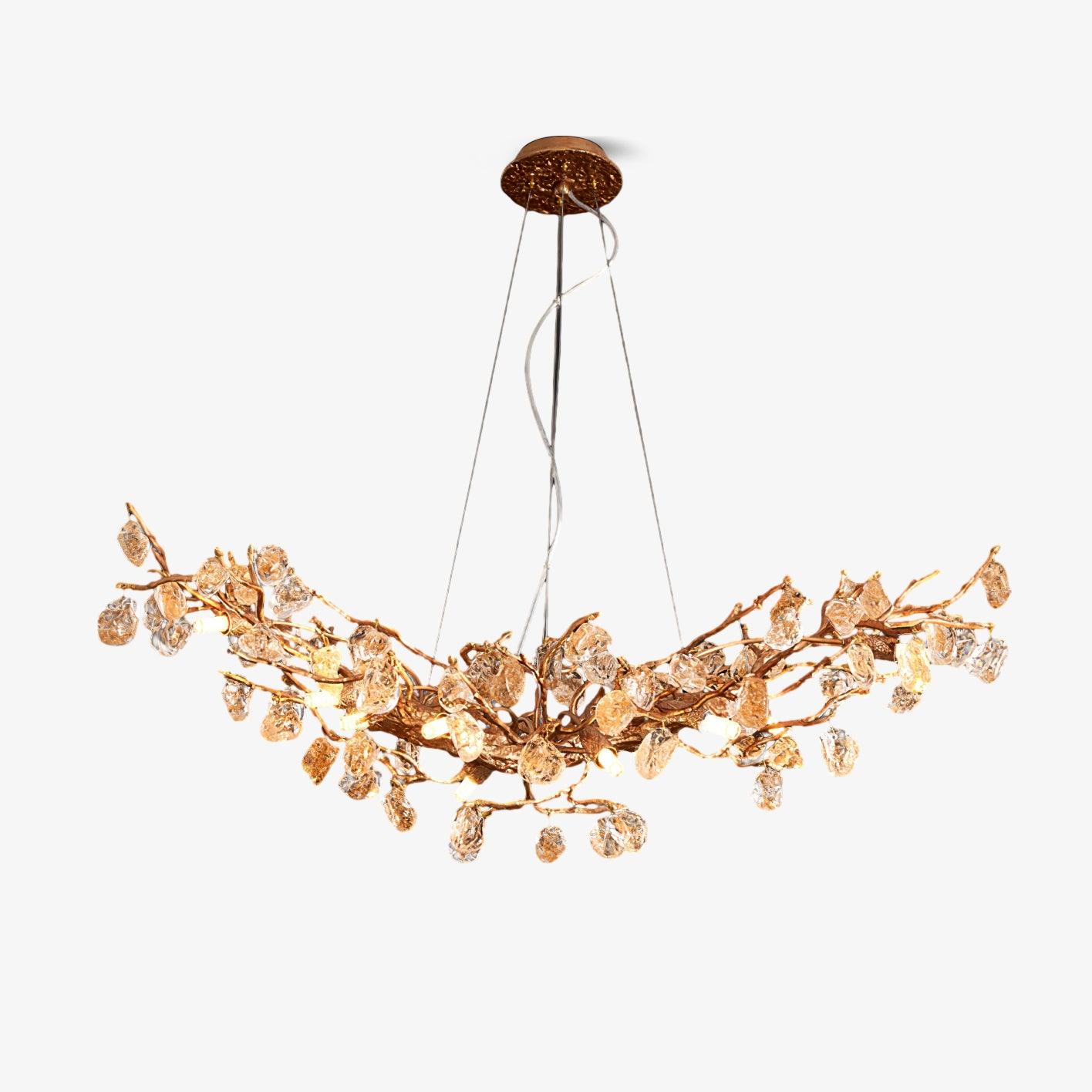 Stone Crystal Brass Chandelier - Image 23