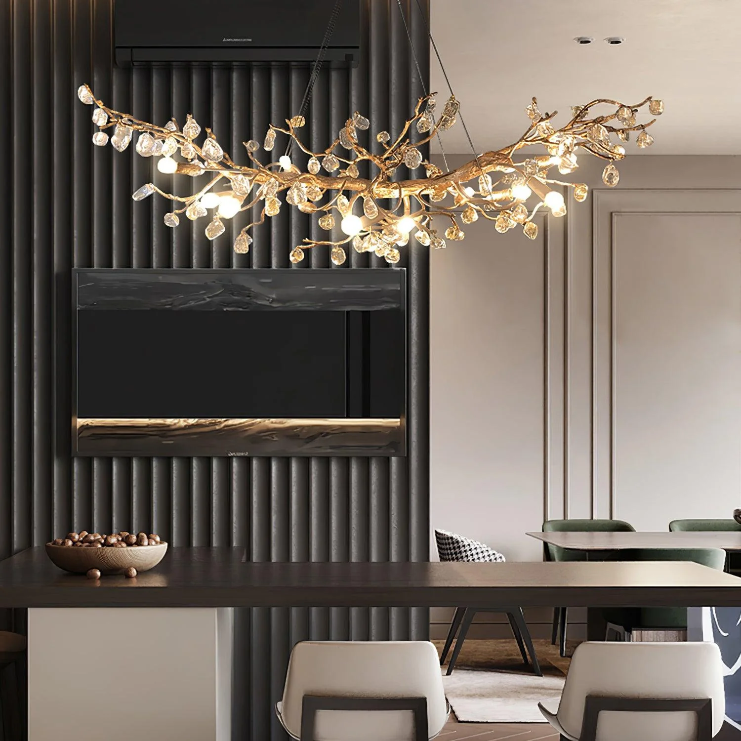 Stone Crystal Brass Chandelier - Image 25