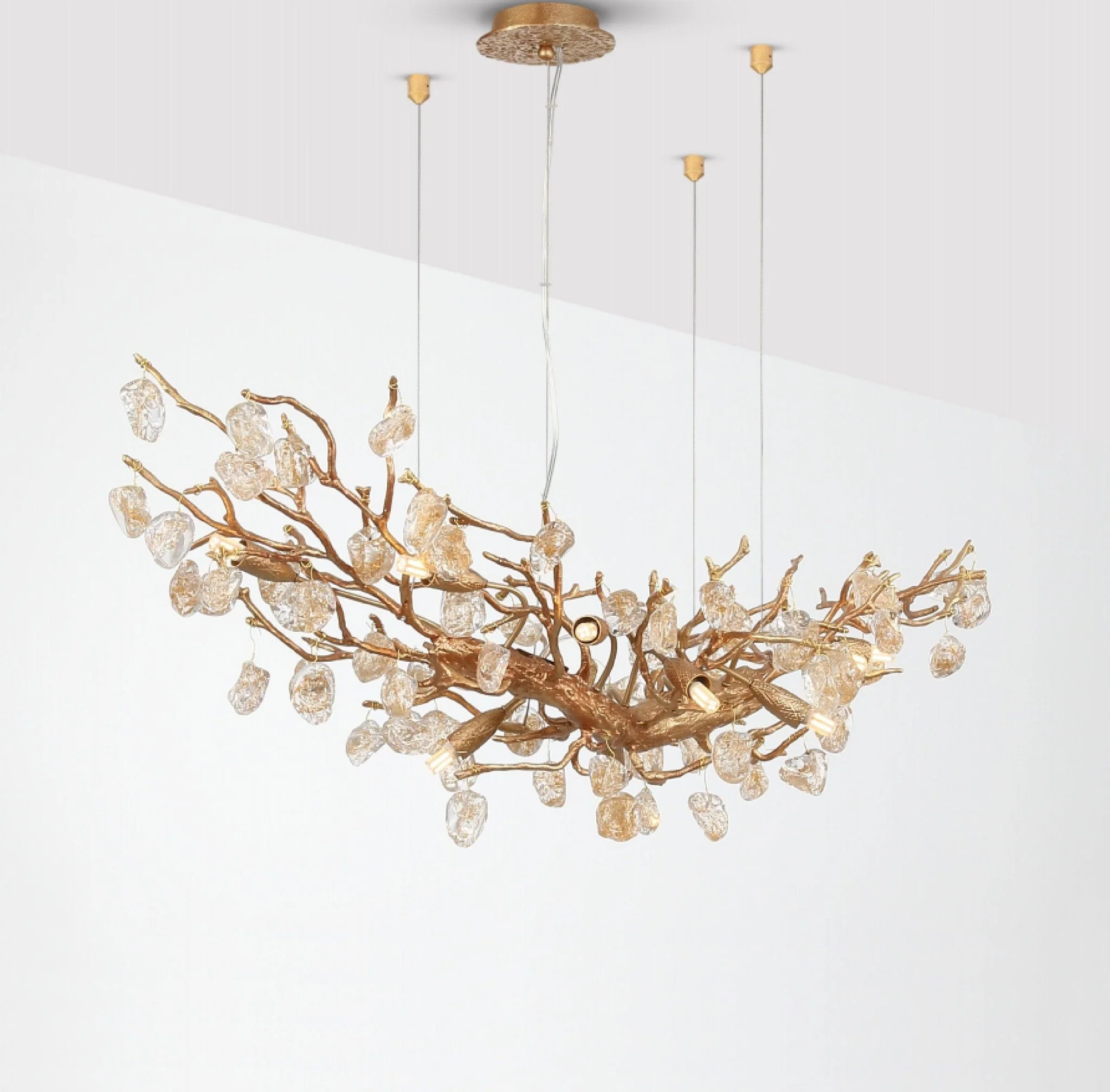 Stone Crystal Brass Chandelier - Image 31