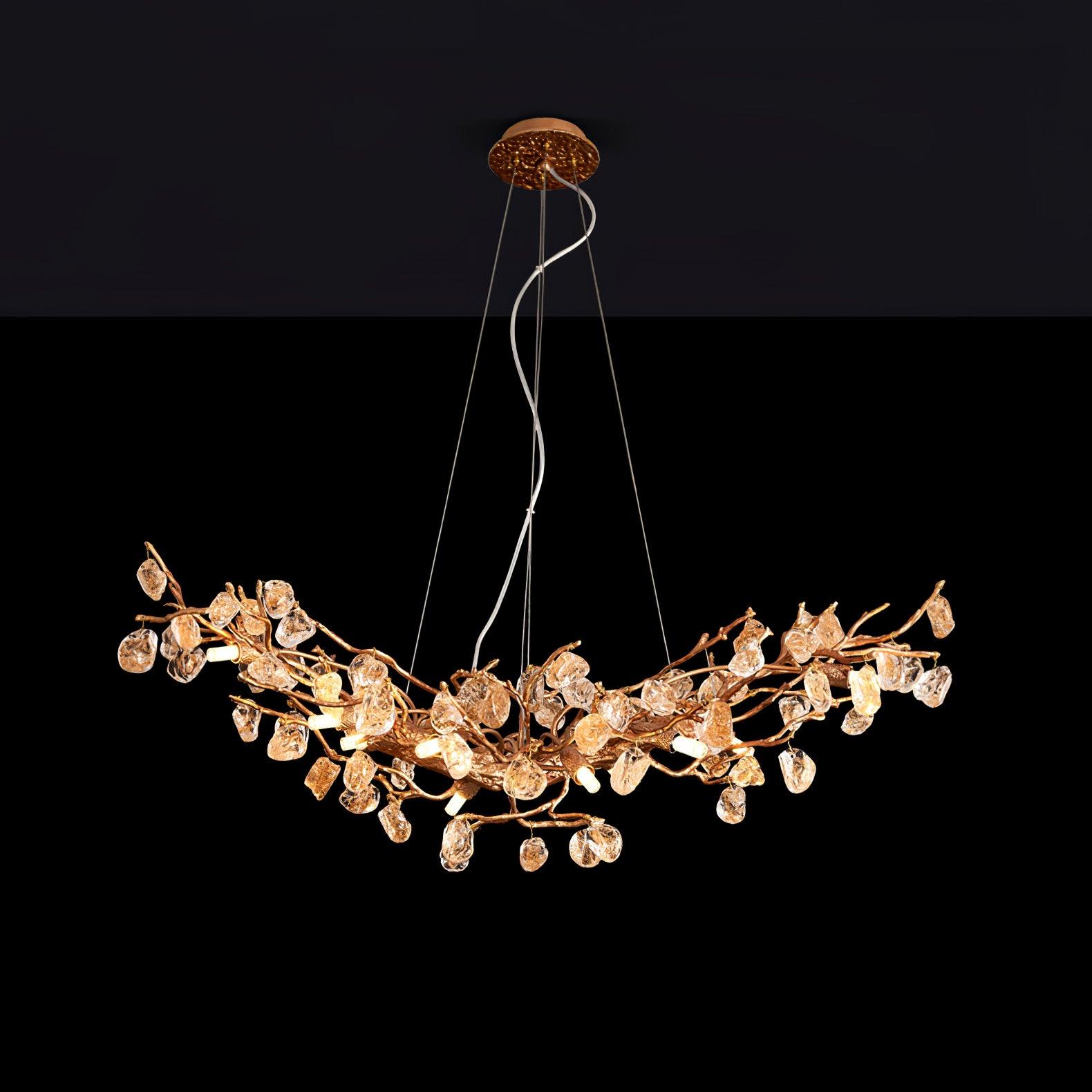 Stone Crystal Brass Chandelier - Image 34