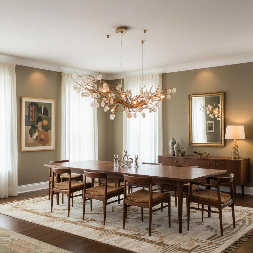 Stone Crystal Brass Chandelier - Image 7