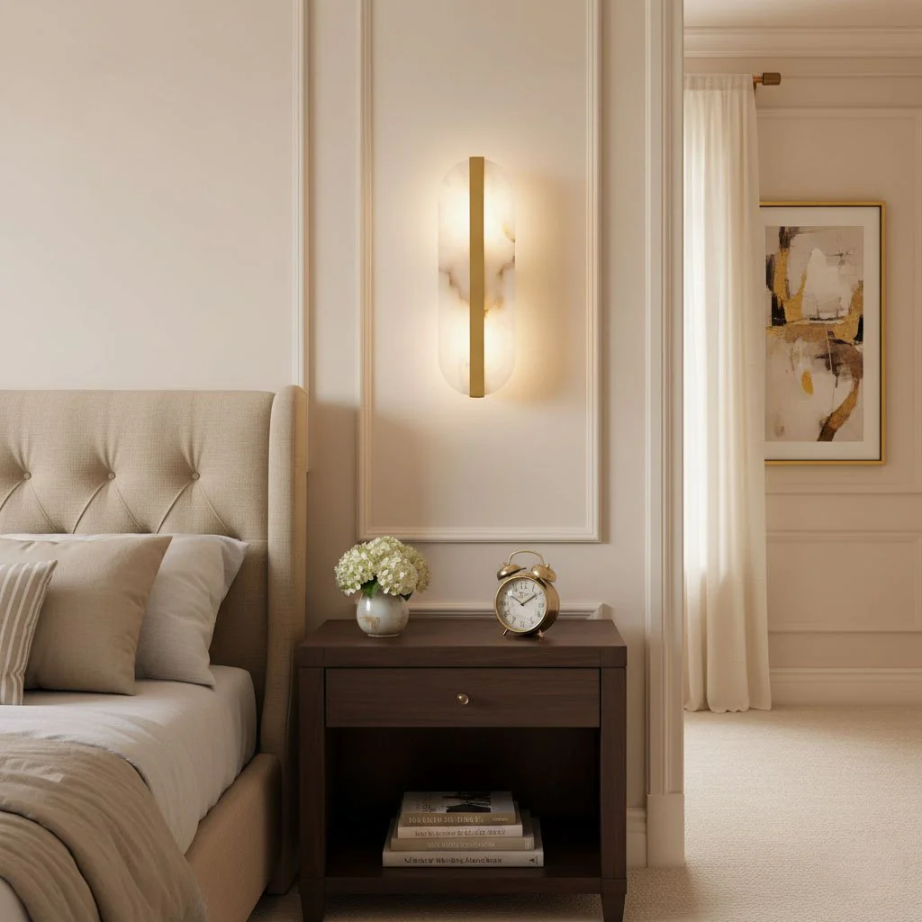 Long Ellipse Alabaster Wall Sconce - Image 2