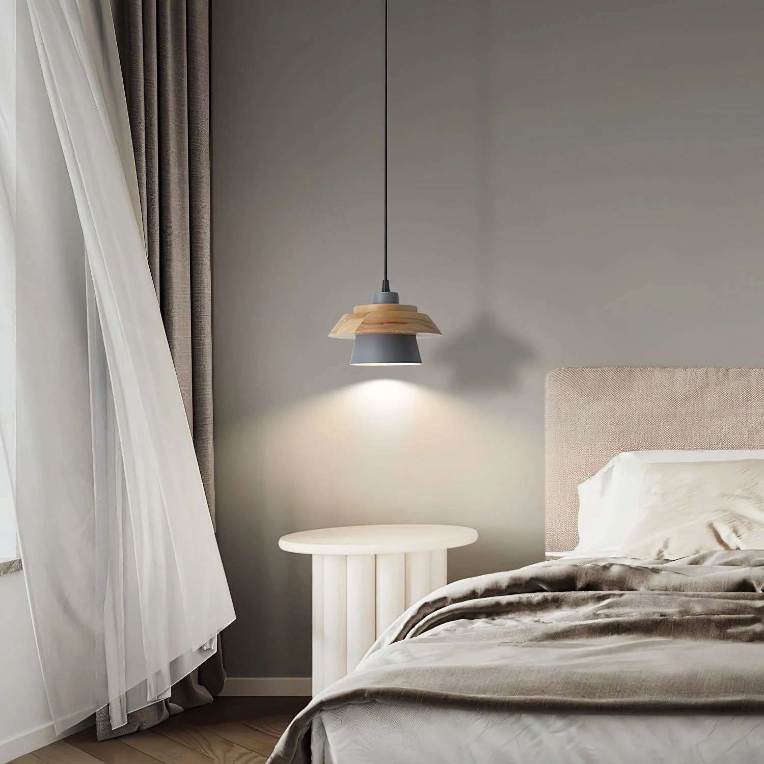 Stone Wood Pendant Lamp - Image 3