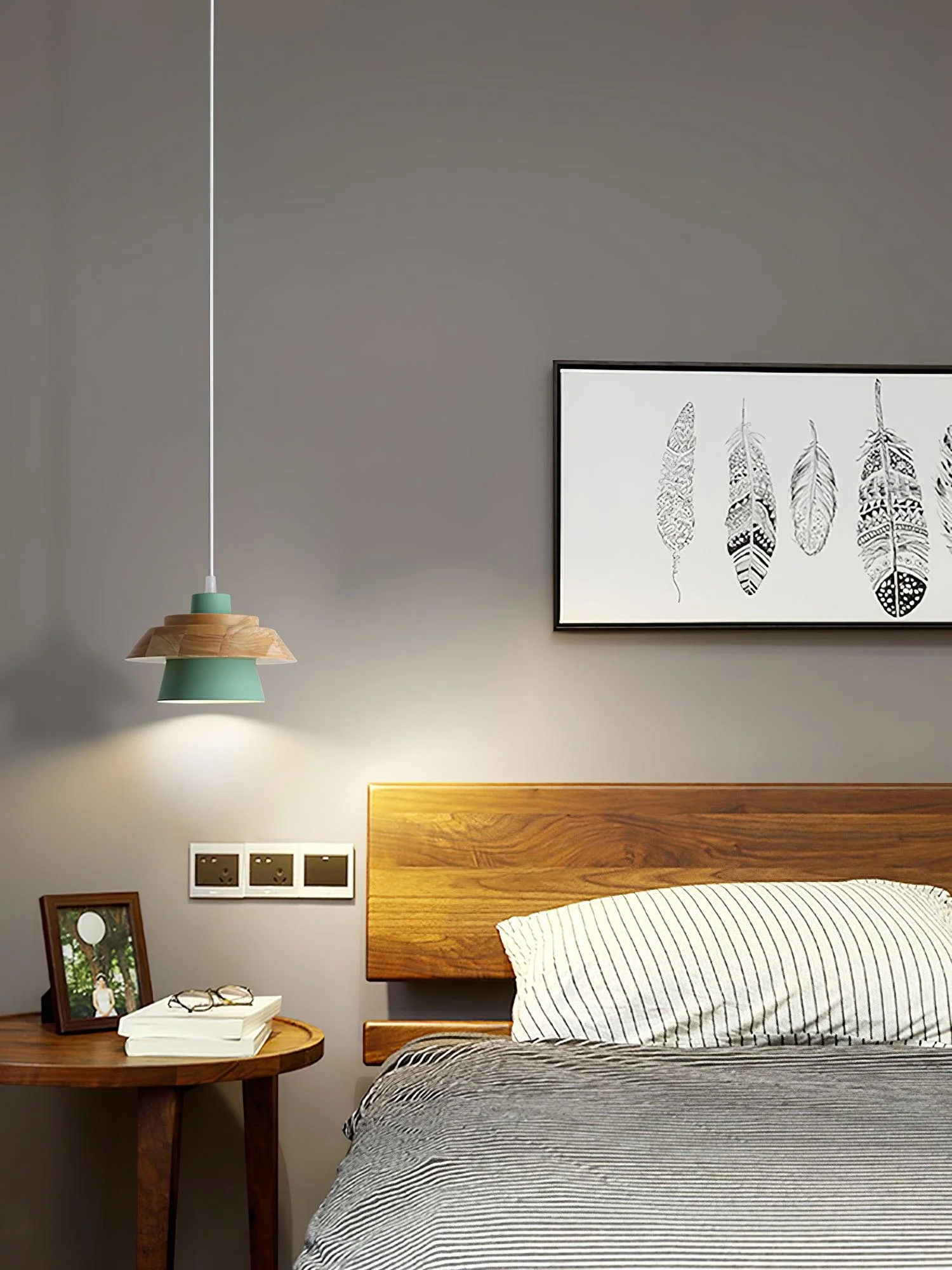Stone Wood Pendant Lamp - Image 9