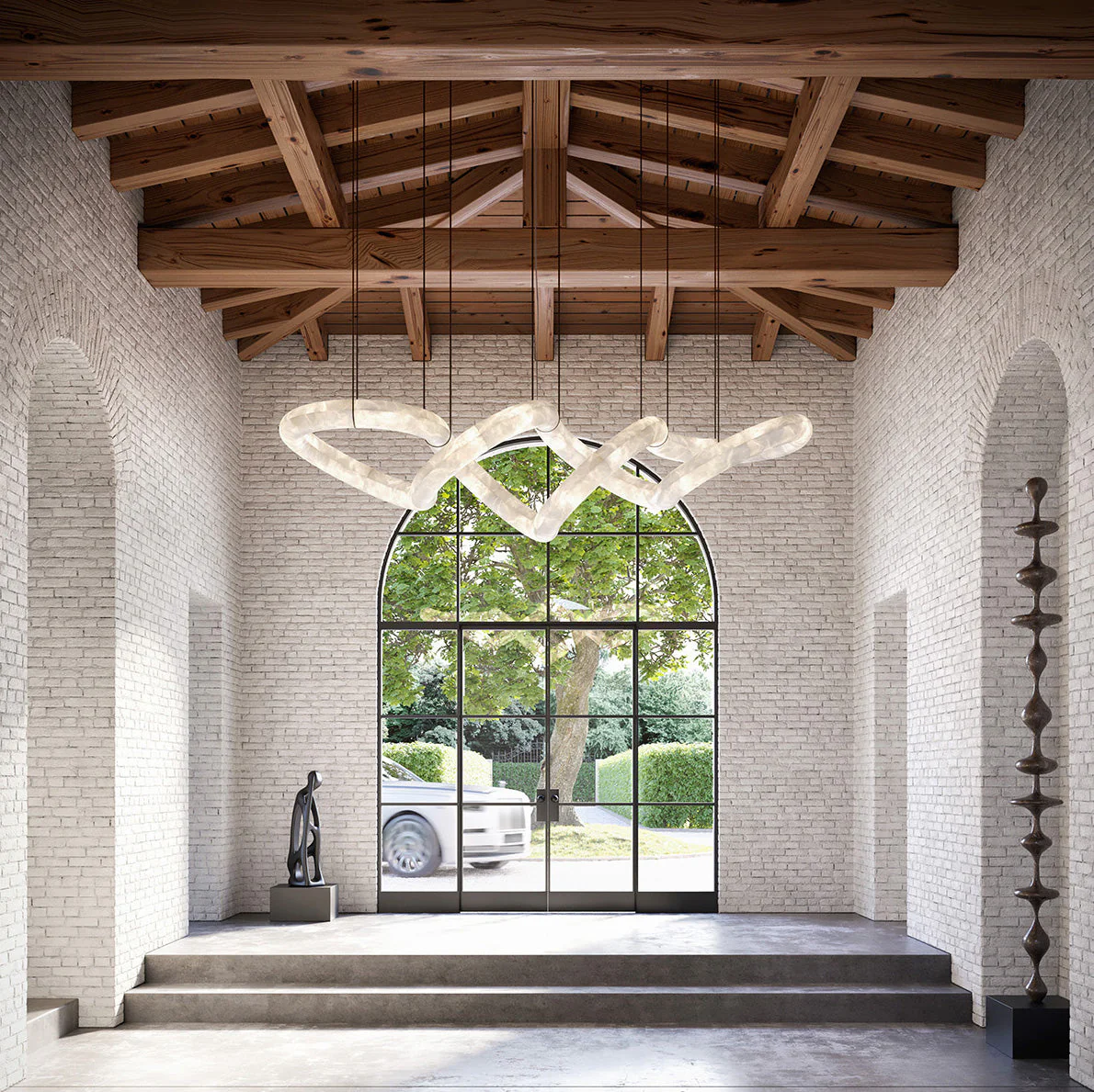 Streamlined Alabaster Pendant Lamp - Image 59
