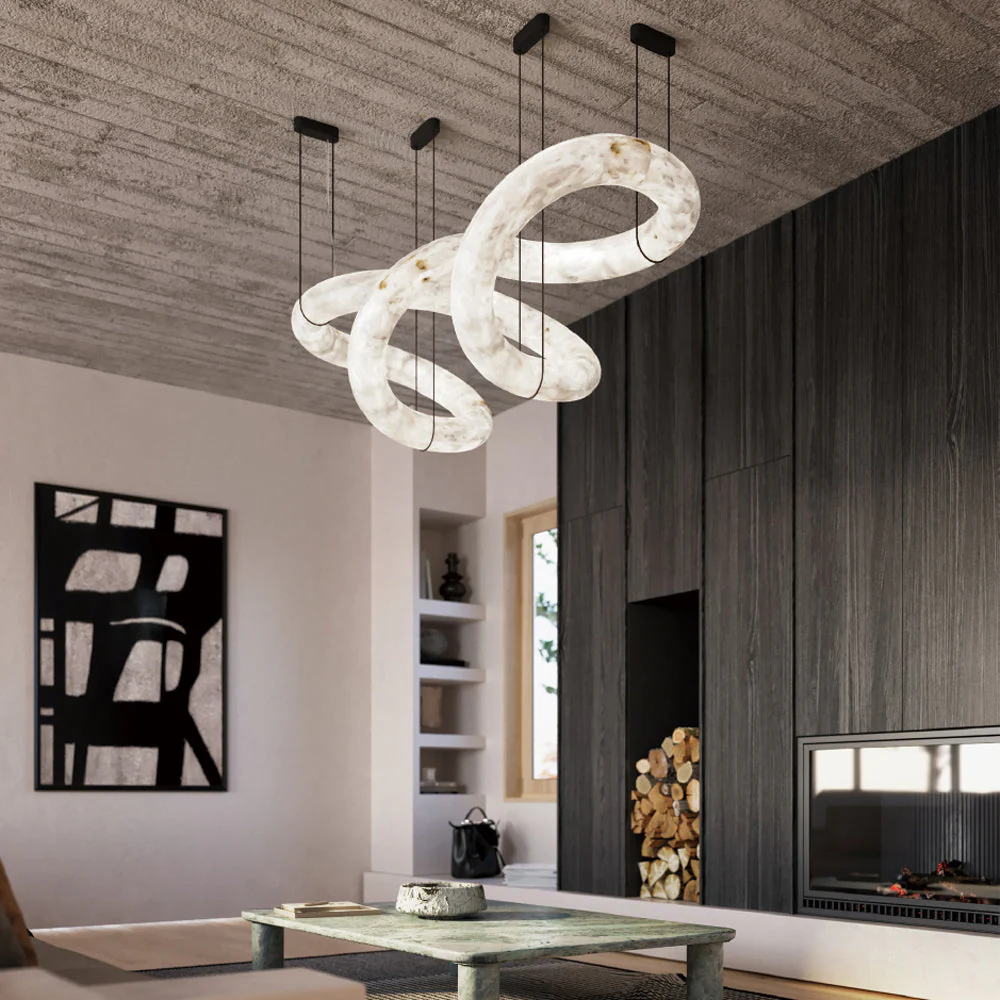Streamlined Alabaster Pendant Lamp - Image 60